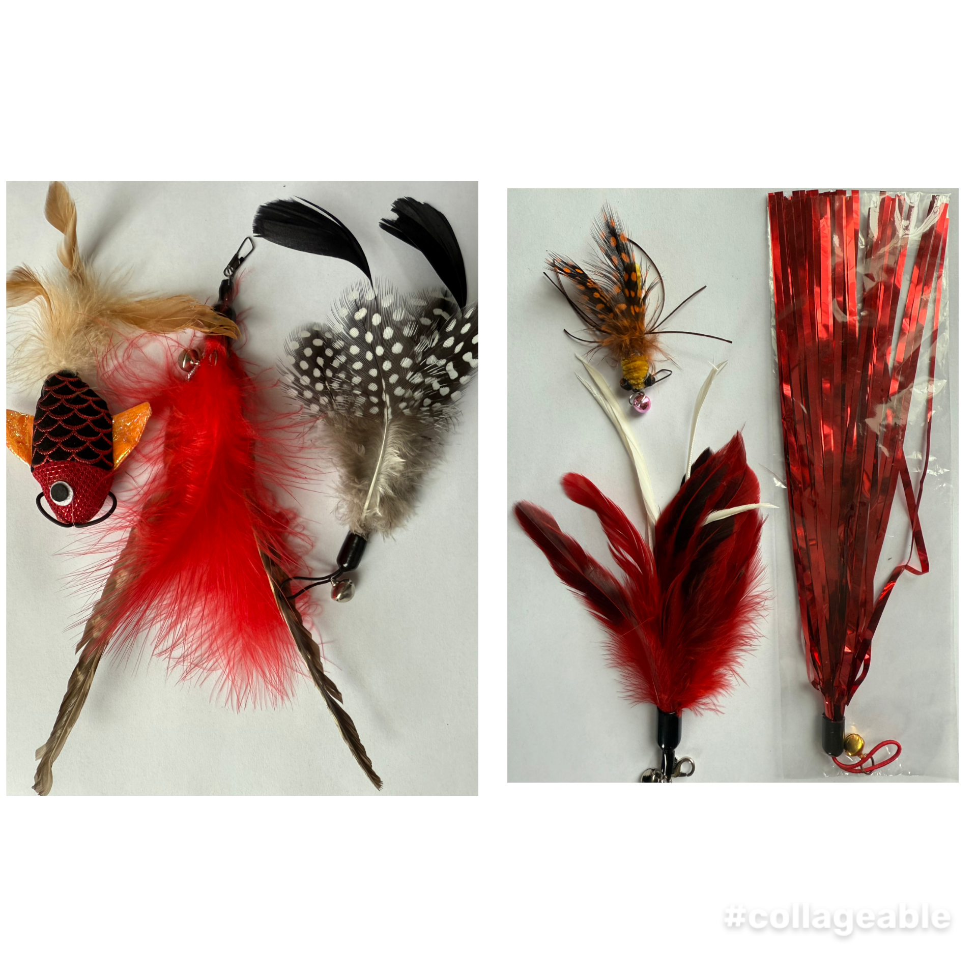 FurPrize! Koi Garden, Red, 7 piece Feather Refill Teaser Set
