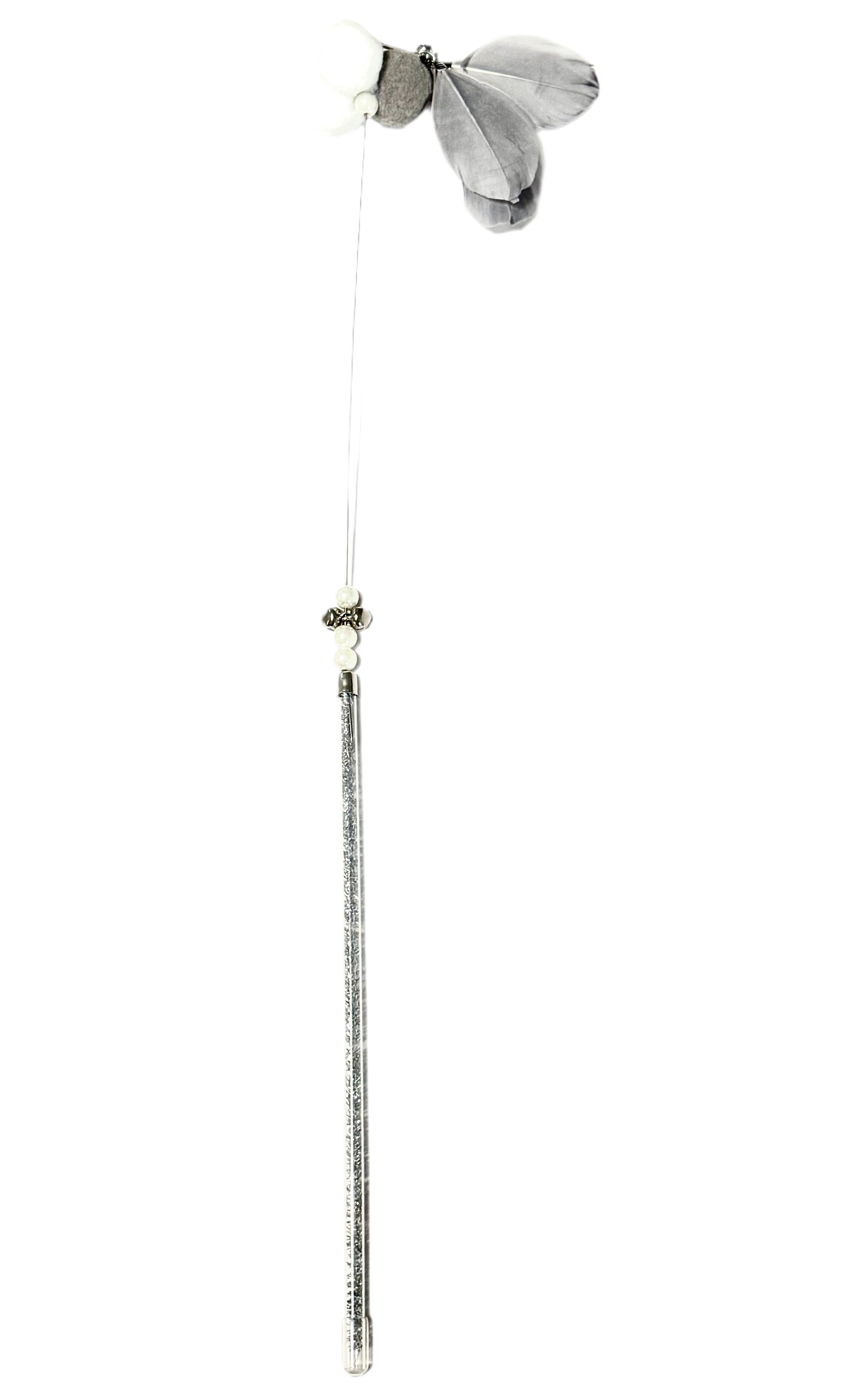 FurPrize!Glitz and Glam Kitty Pearl & Feather Cat Toy Wand