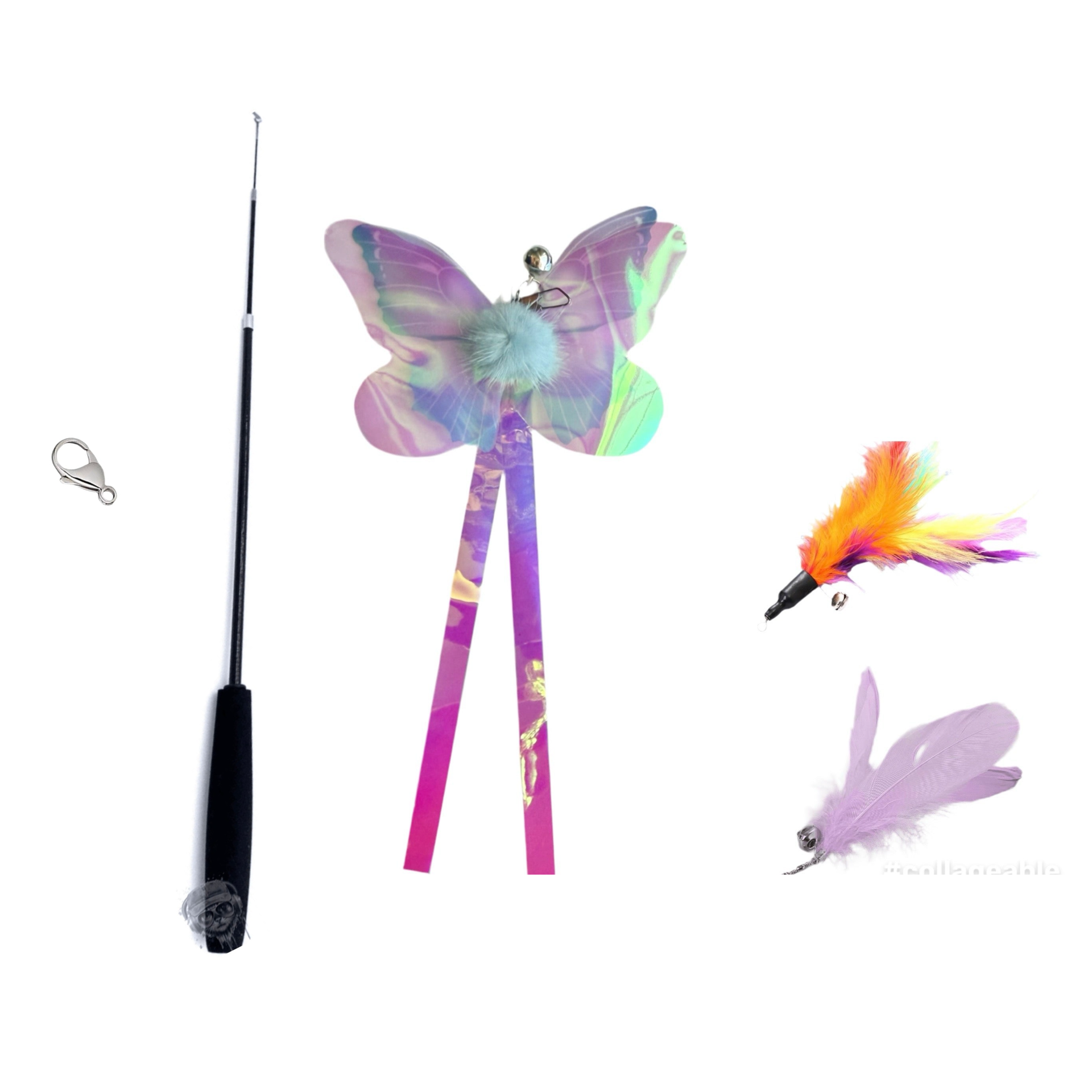 Furprize! Spunky Butterfly Garden, 5 piece Feather Wand Teaser Refill Set