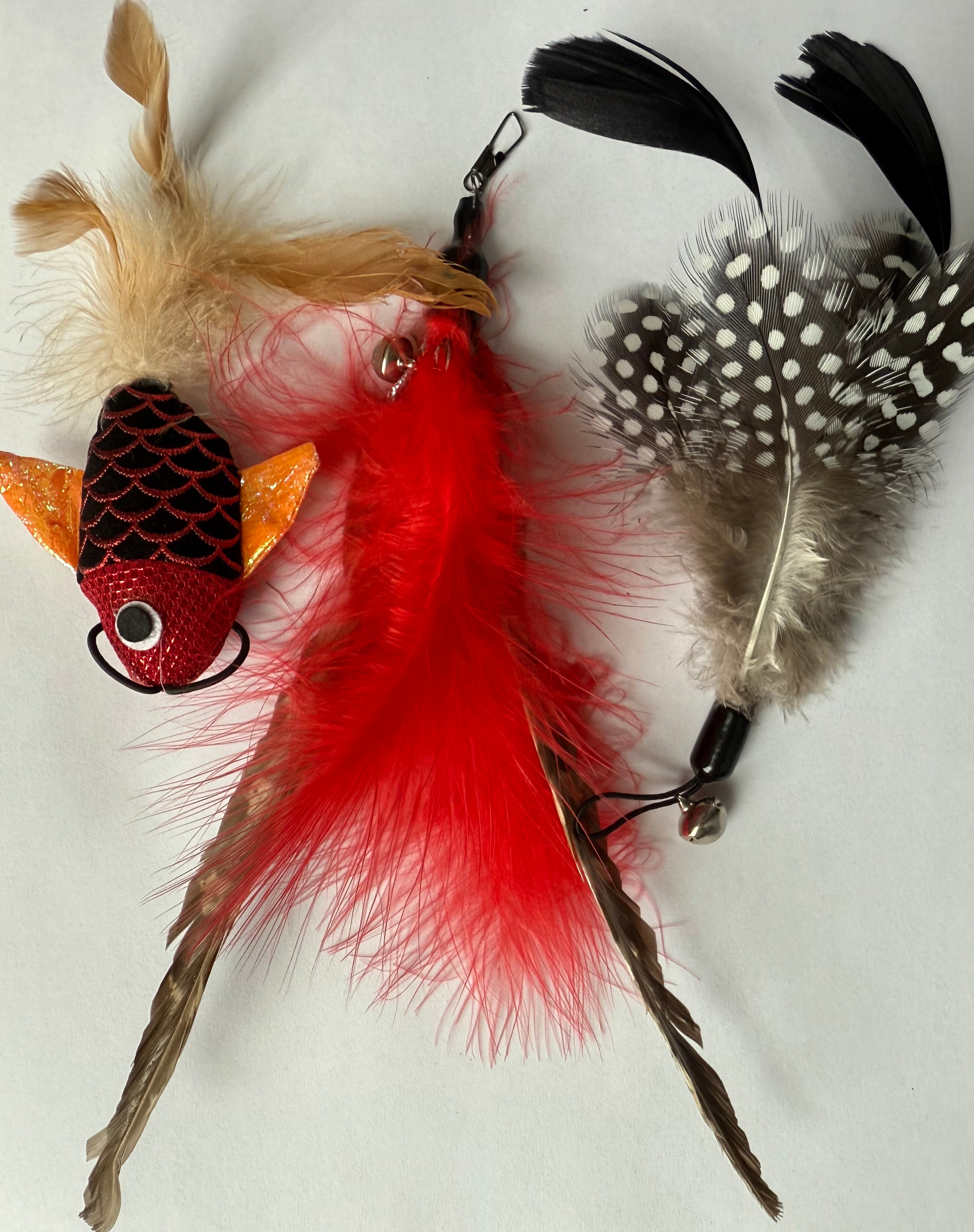 FurPrize! Koi Garden, Red, 7 piece Feather Refill Teaser Set