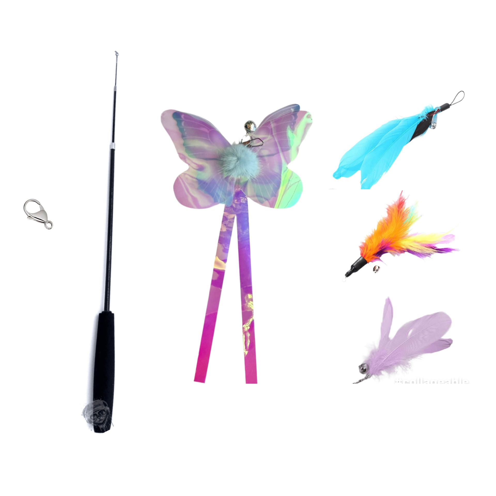 Furprize! Spunky Butterfly Garden, 5 piece Feather Wand Teaser Refill Set