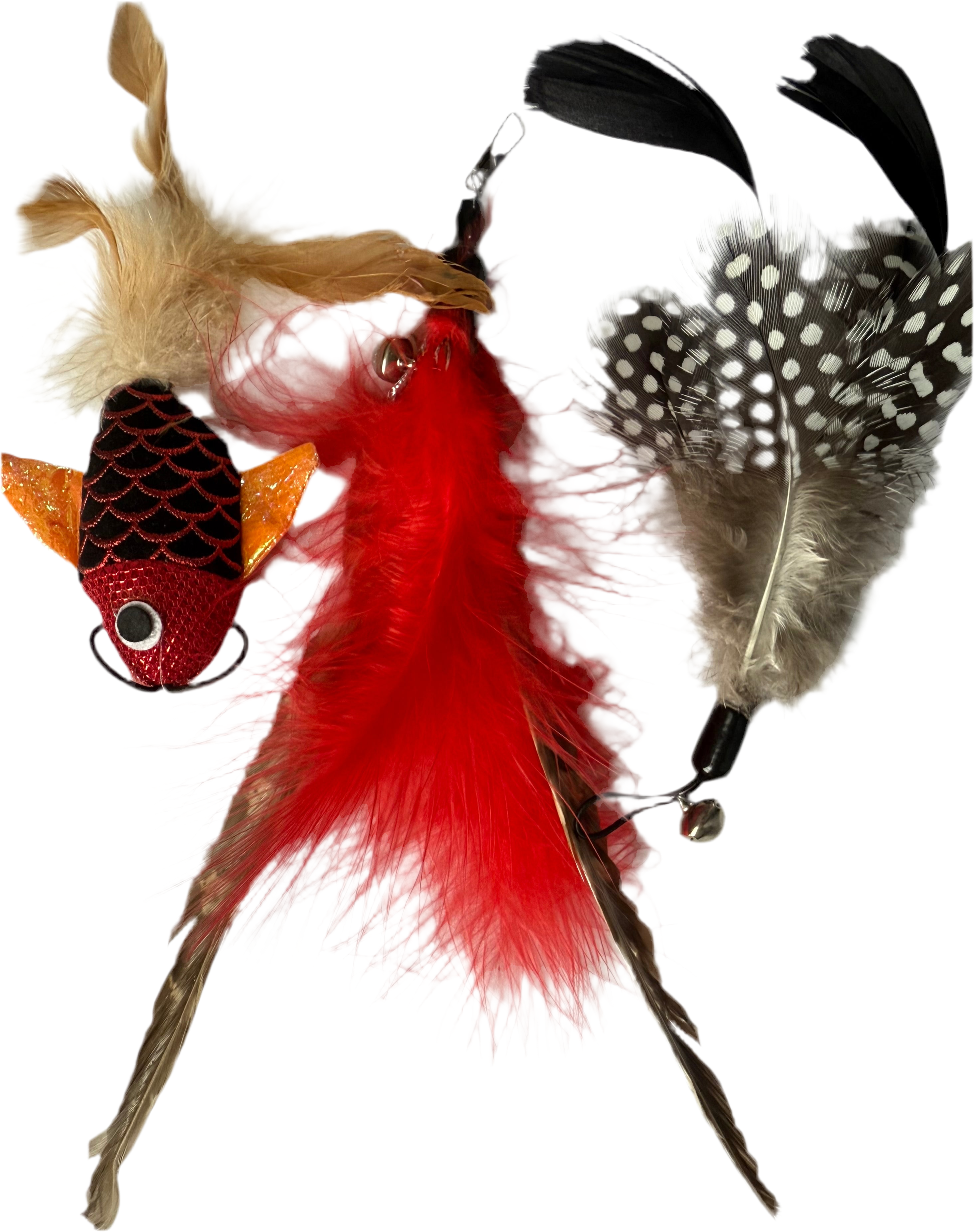 FurPrize! Koi Garden, Red, 7 piece Feather Refill Teaser Set