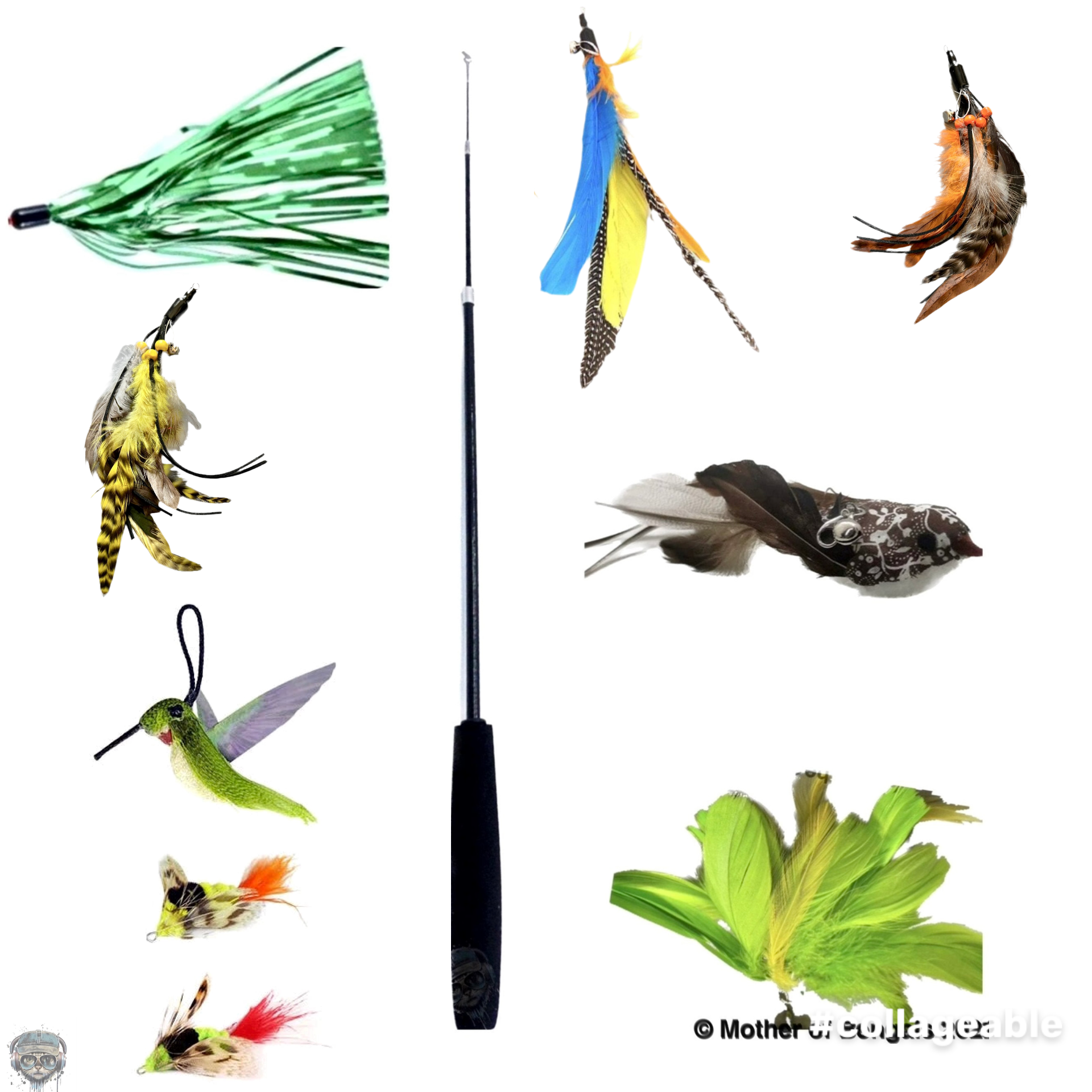 Furprize! Humming Bird Takes Flight, 11 pc Cat Wand Teaser Set🦁