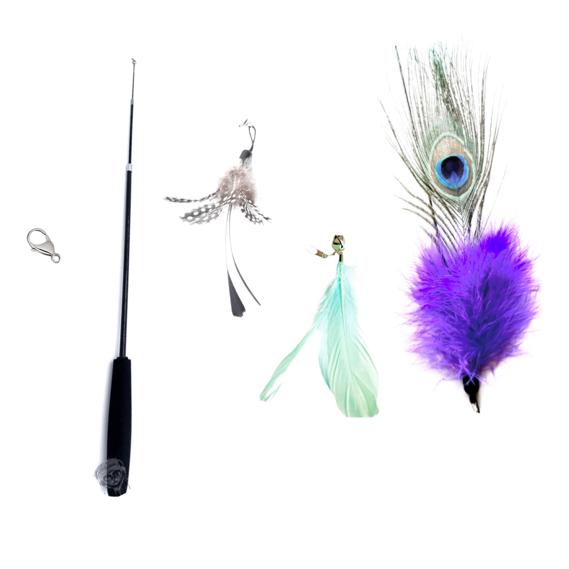 Furprize! Peacock, 4 piece Feather Wand Teaser Refill Set