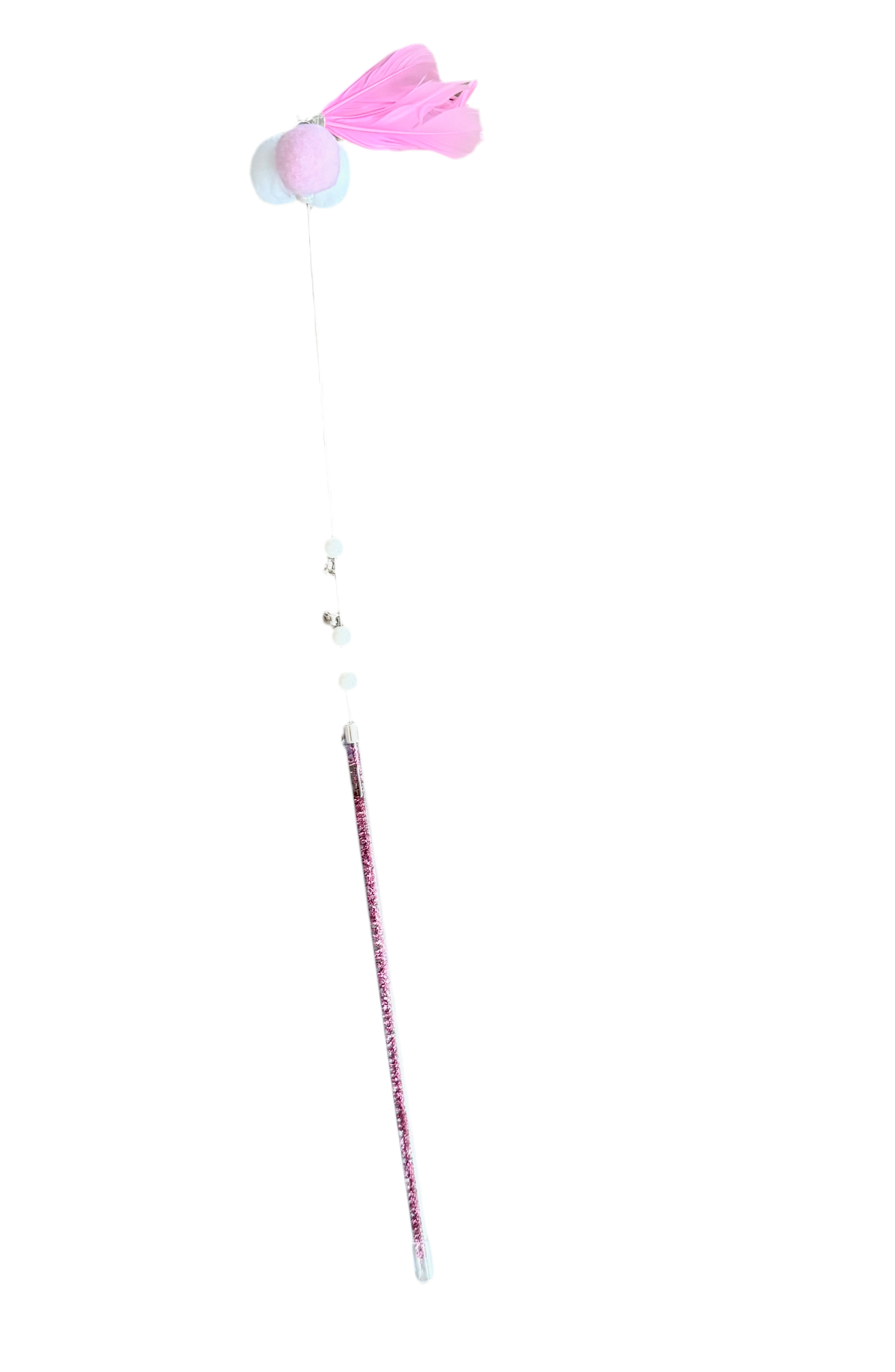 FurPrize!Glitz and Glam Kitty Pearl & Feather Cat Toy Wand