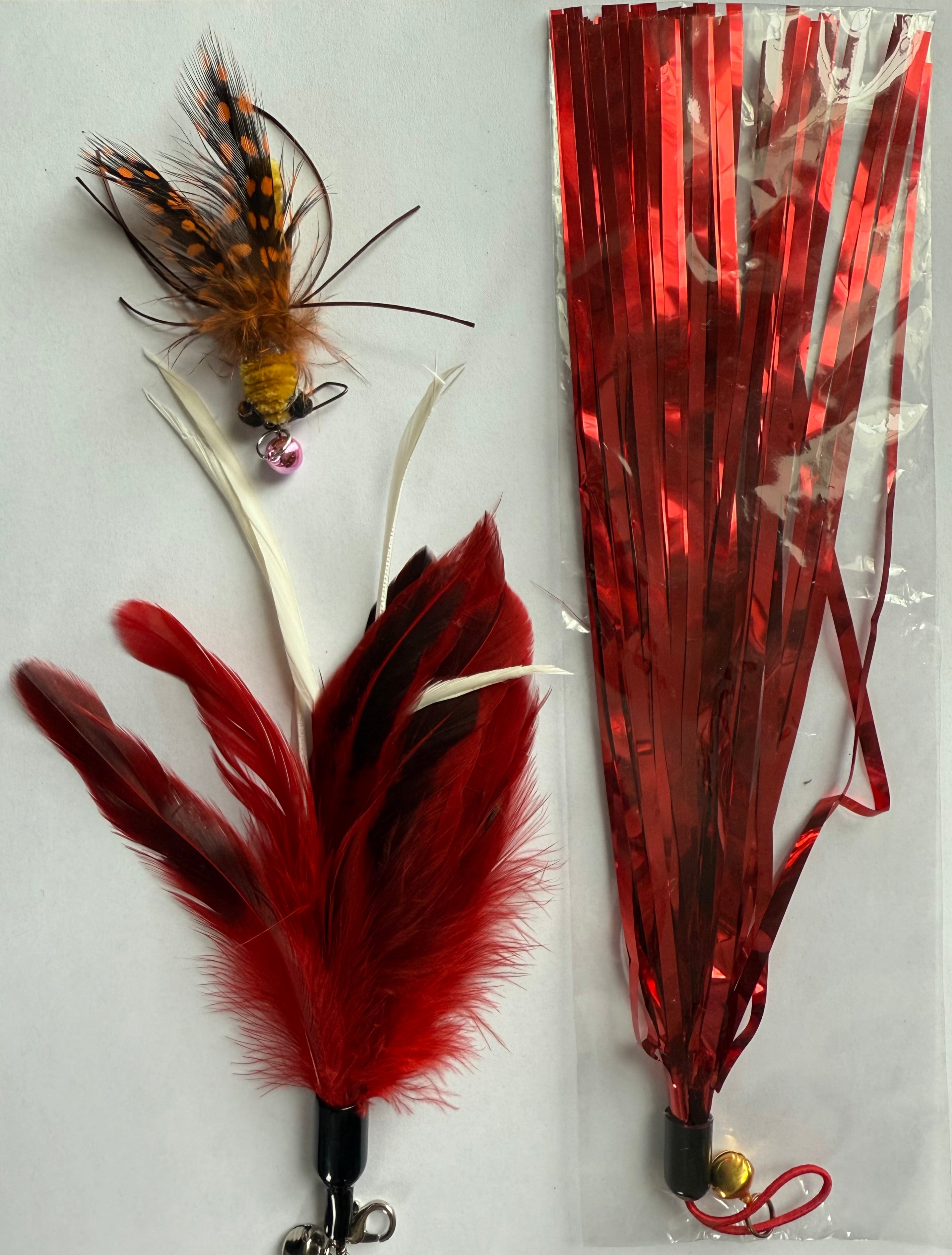 FurPrize! Koi Garden, Red, 7 piece Feather Refill Teaser Set