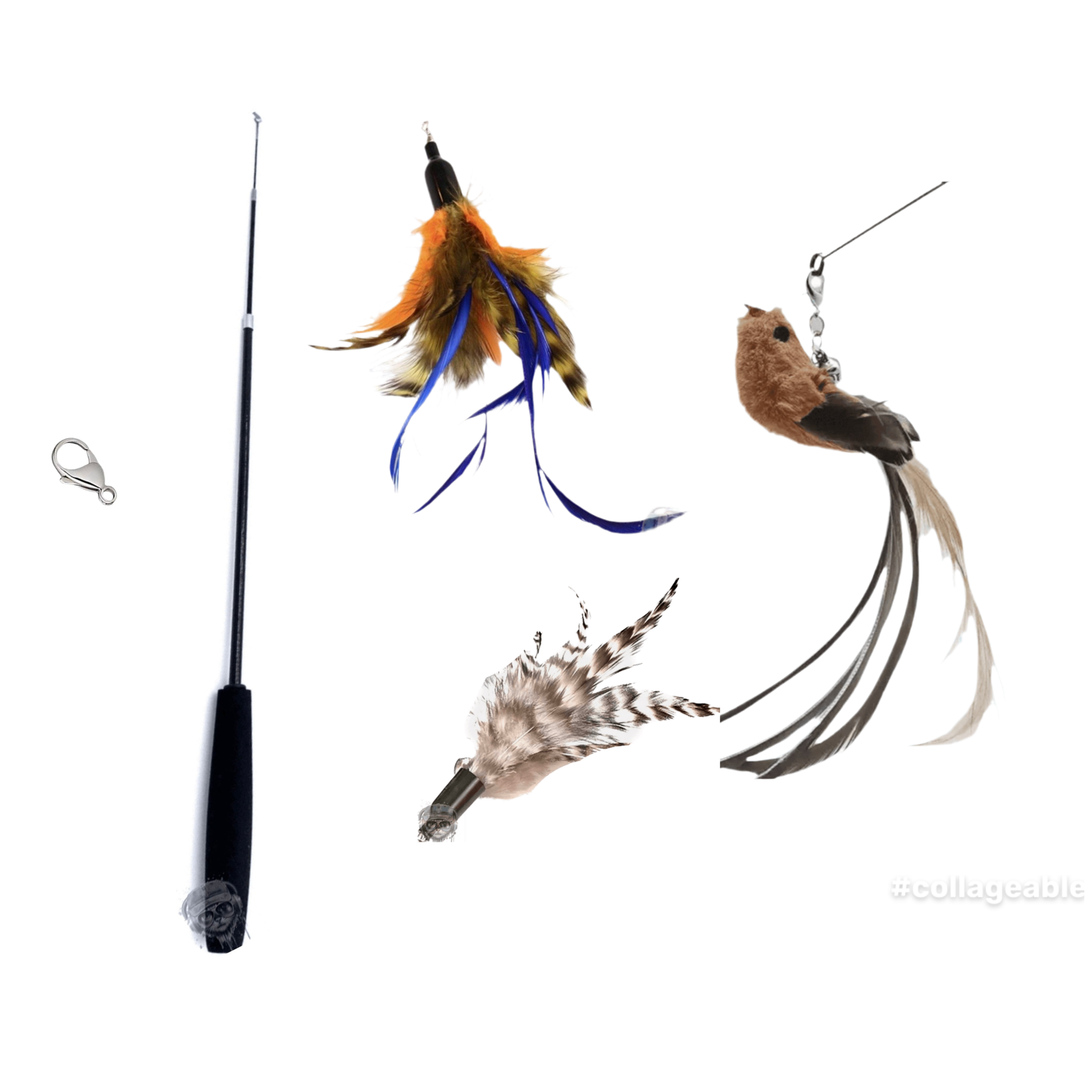 Furprize! Native Bird, 4 piece Feather Wand Teaser Refill Set