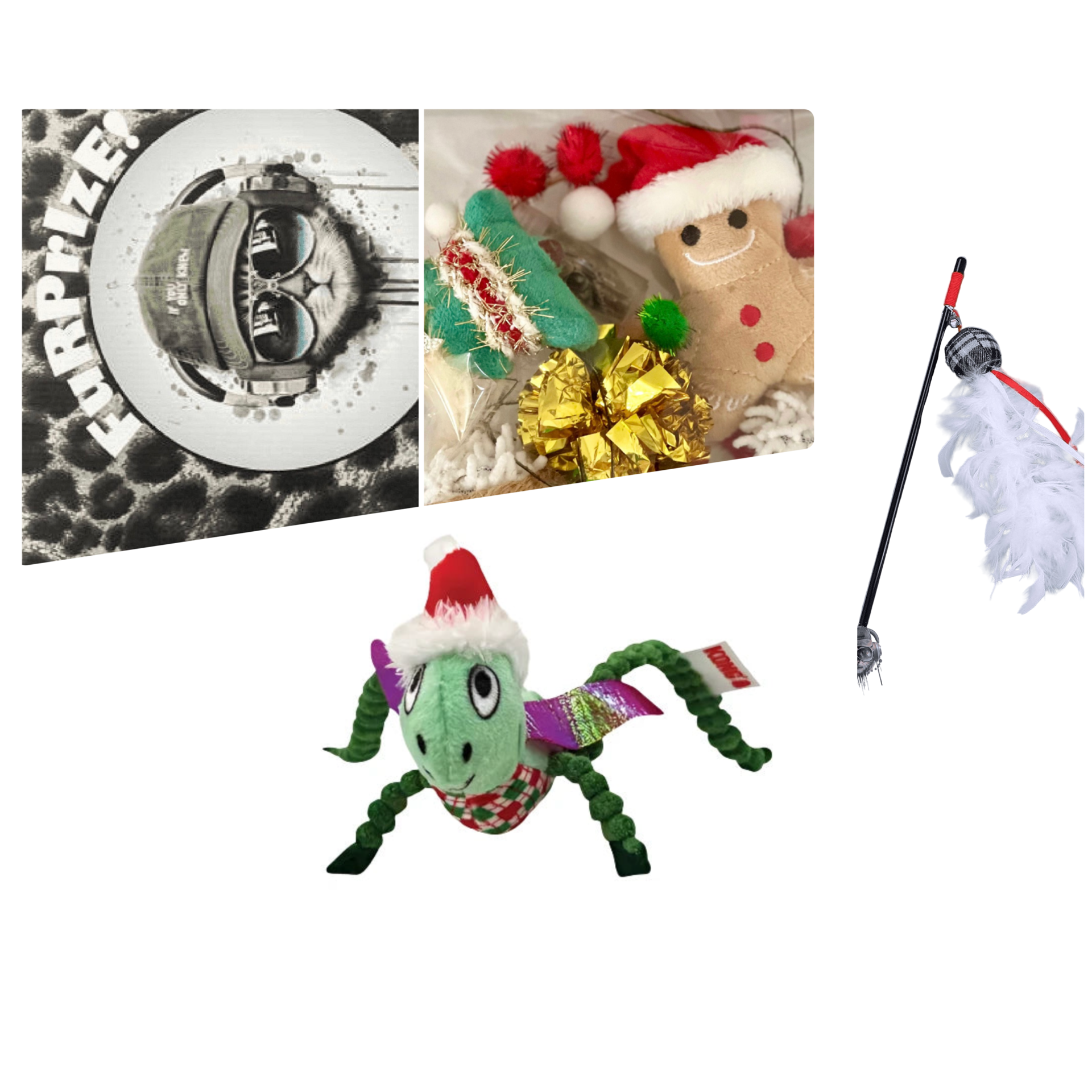 Furprize! Holiday Free Gift on orders $40+. Santa Gingerbread and Christmas tree catnip infusion Stocking Stuffer Cat Toys