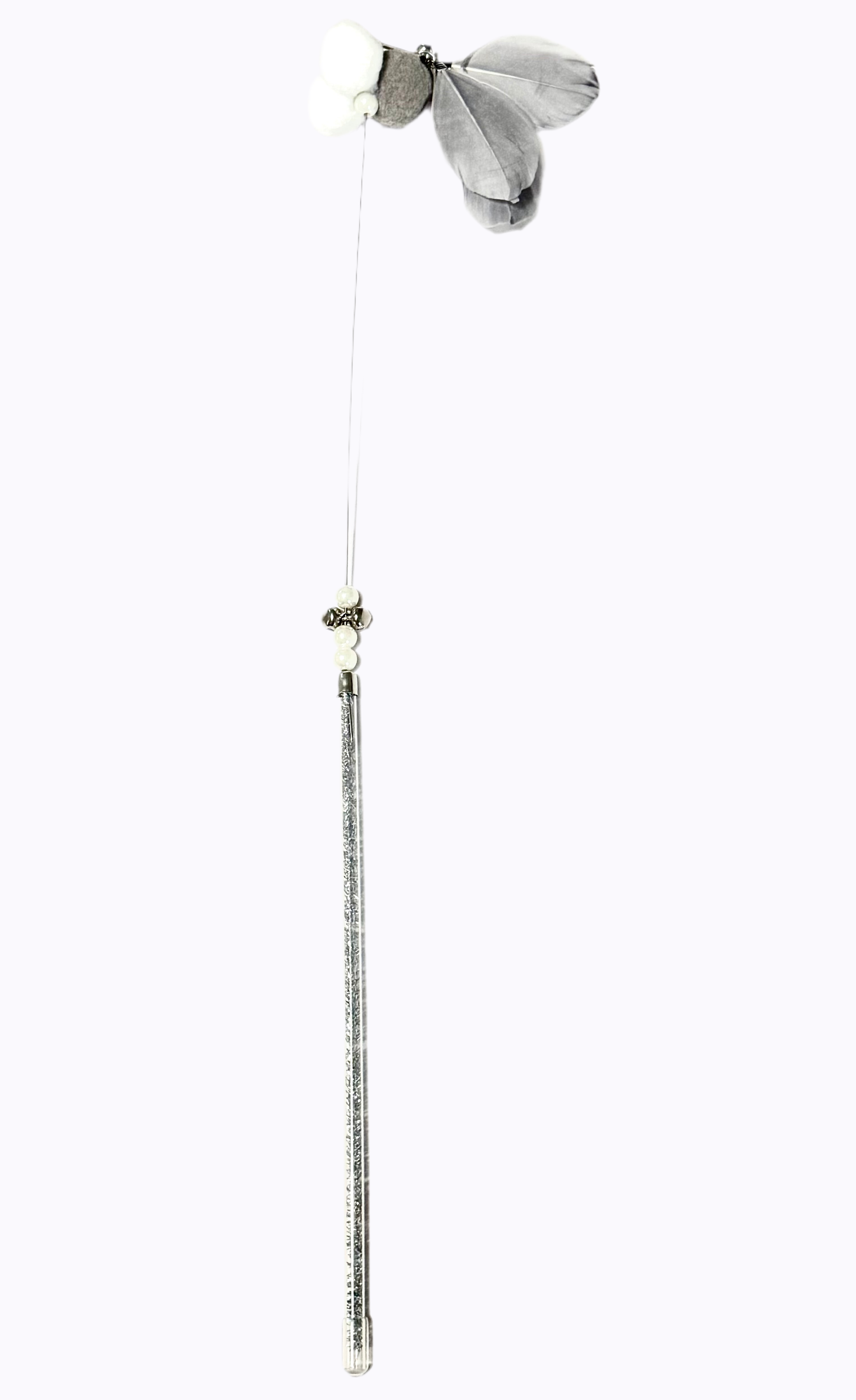 FurPrize!Glitz and Glam Kitty Pearl & Feather Cat Toy Wand