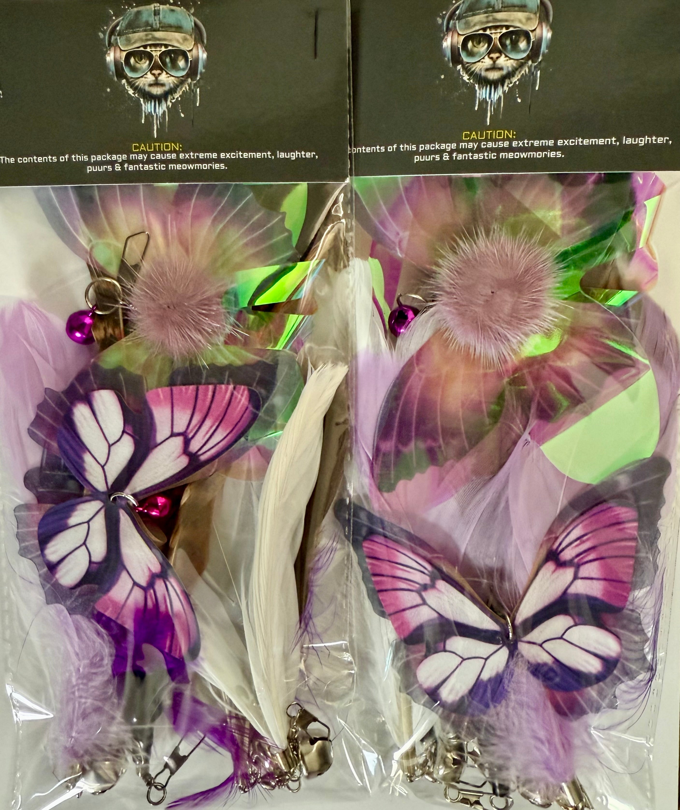 FurPrize! Purple Butterfly Garden, 8 piece Feather Refill Teaser Set