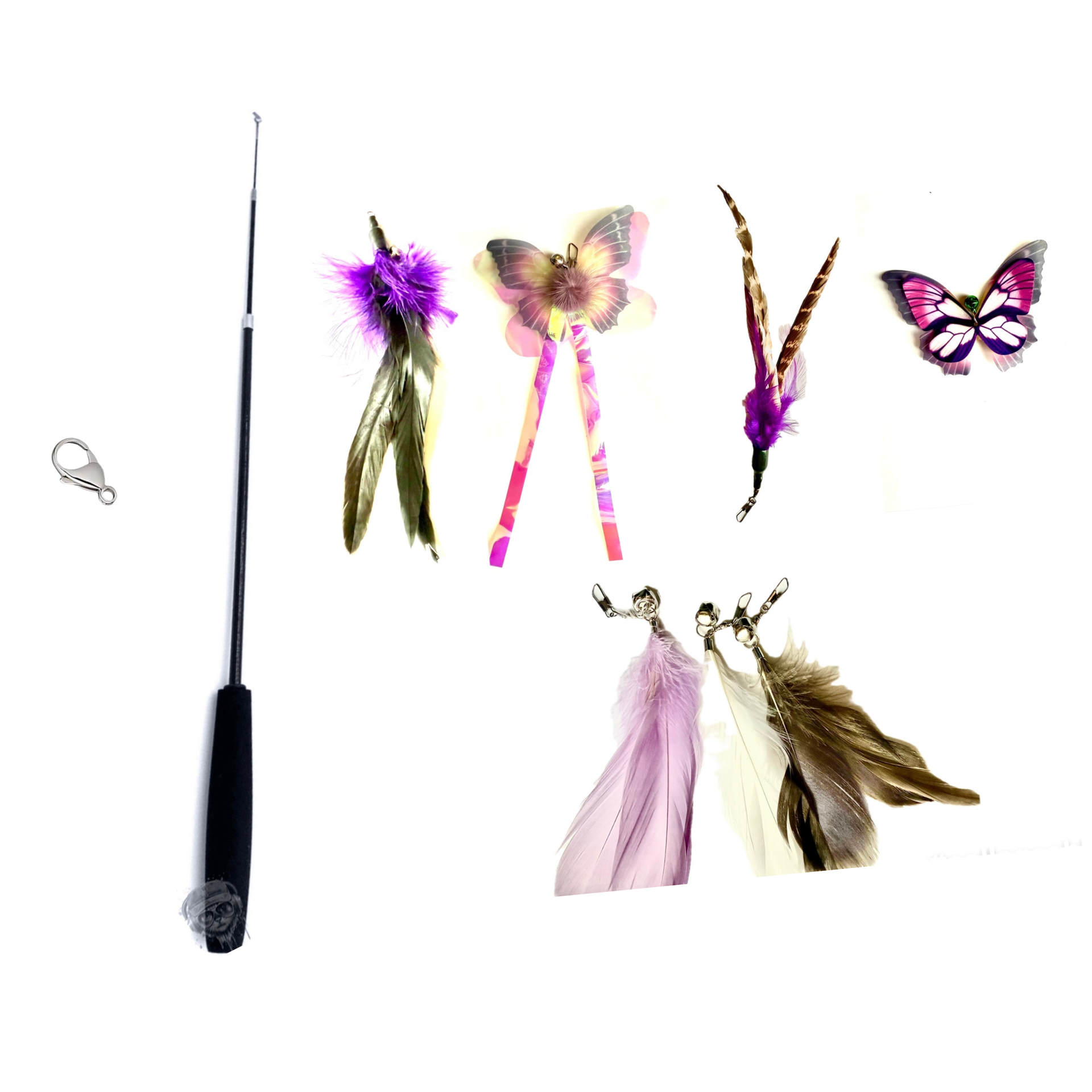 FurPrize! Purple Butterfly Garden, 8 piece Feather Refill Teaser Set