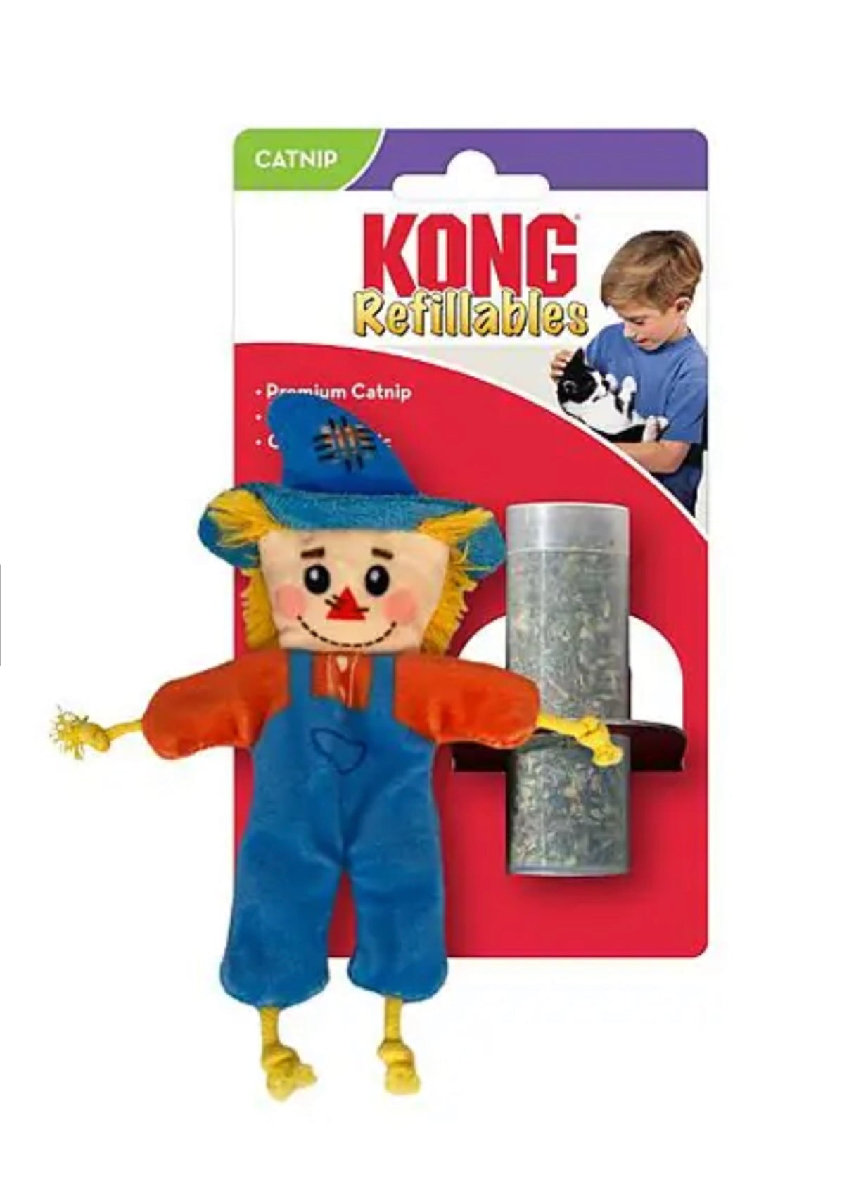 KONG Halloween Refillables Cat Toy, Scarecrow Cat Toy Kong