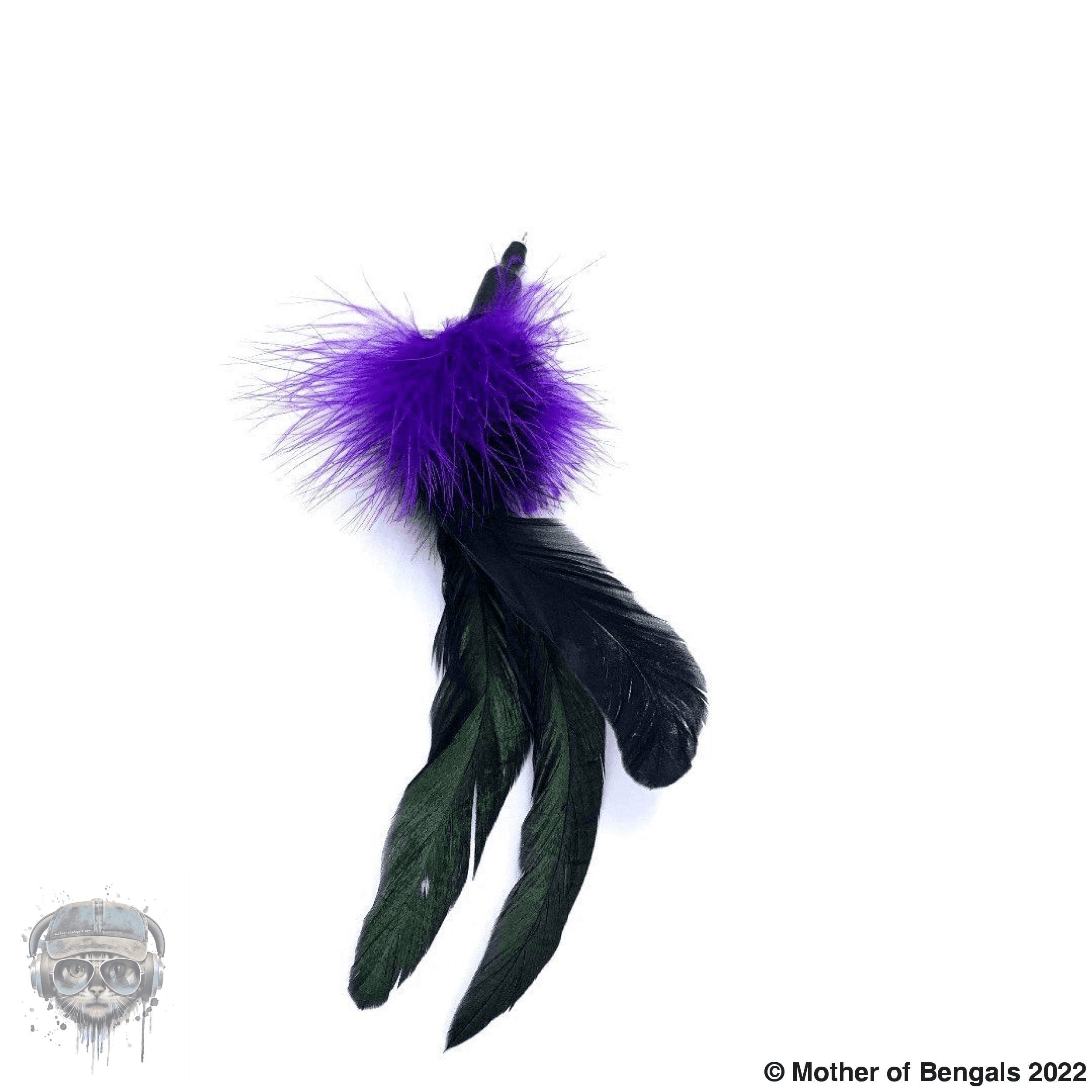 Furprize! Flies and Ravens, Purple , 7 piece Feather Wand Teaser Refill Set