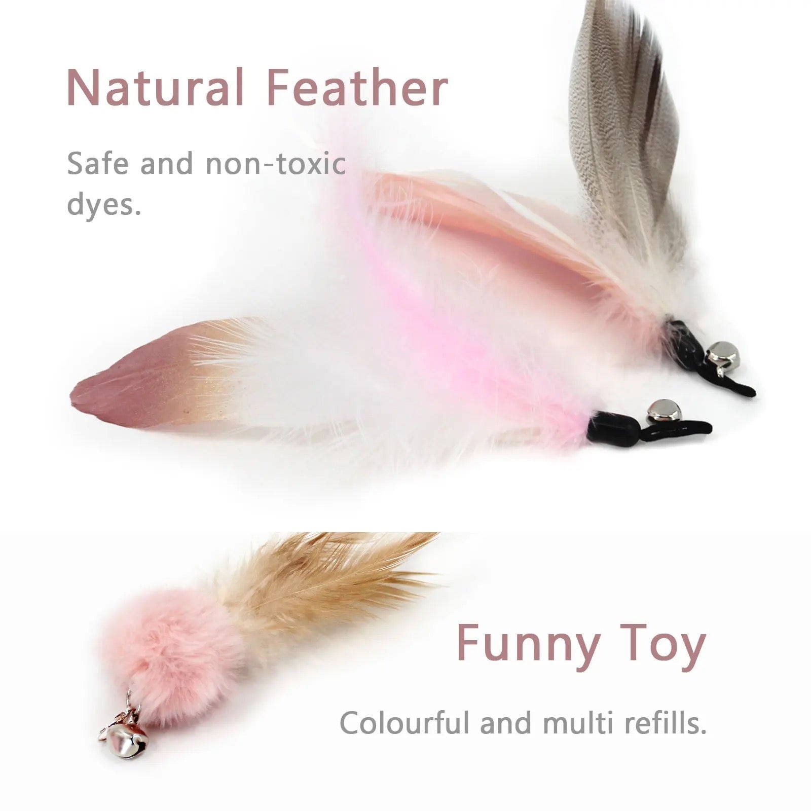 Furprize! Stormy’s Unstoppable, Pink, 6 piece Feather & Cat Wand Teaser Set Bundle FurPrize!