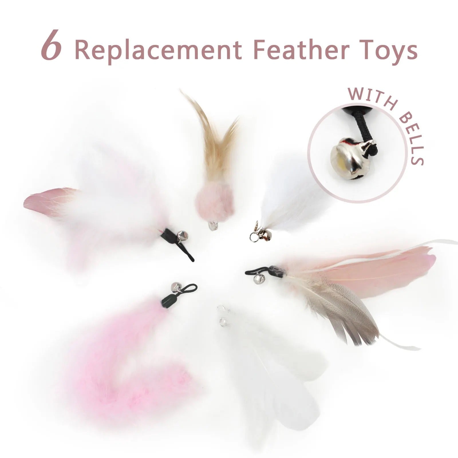 Furprize! Stormy’s Unstoppable, Pink, 6 piece Feather & Cat Wand Teaser Set Bundle FurPrize!