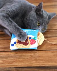 Mad Cat Tabby Toaster Waffles Cat Toy with Catnip