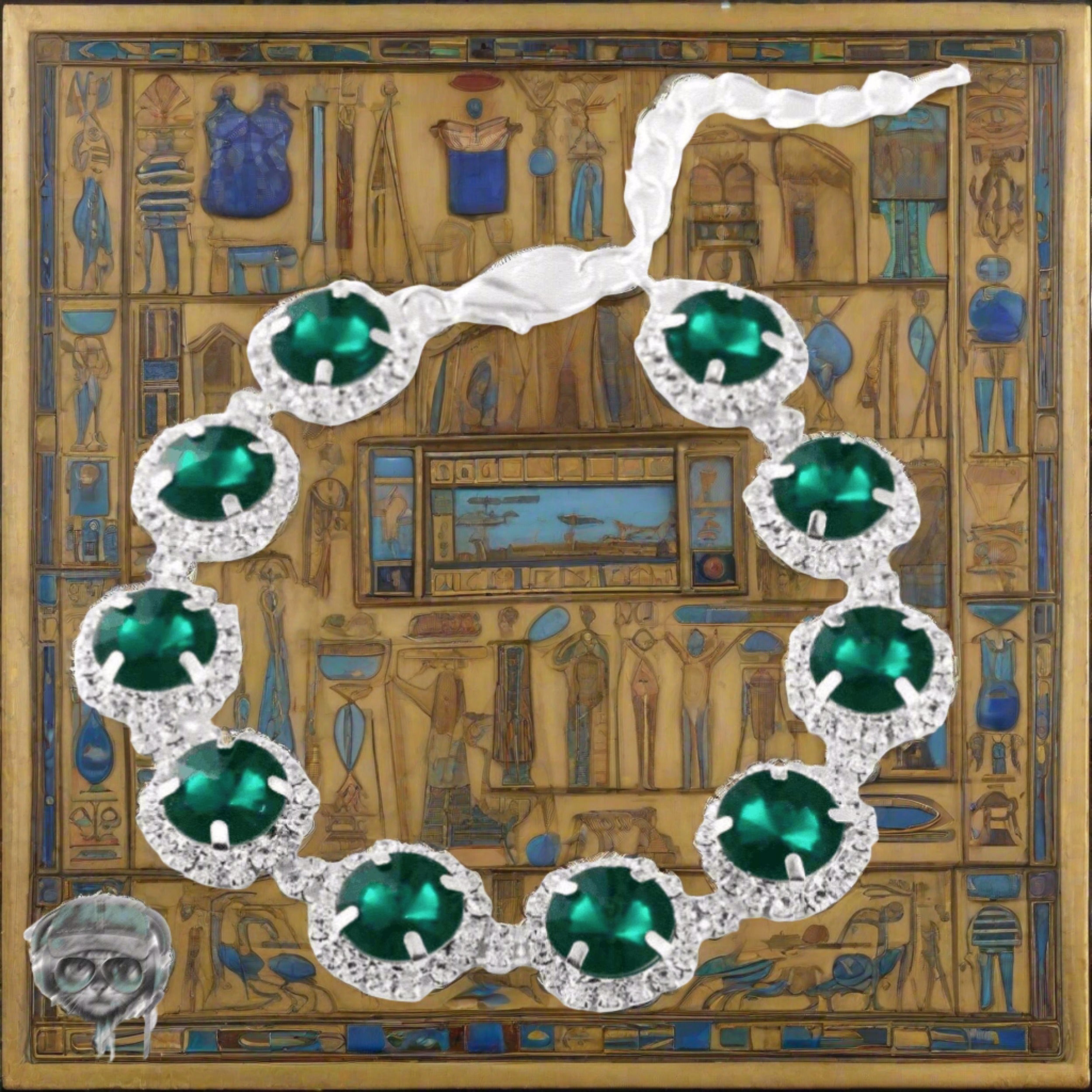 Adjustable Large Rhinestone Bling Bling Pet Collar collars Mother of Bengals Emerald green -round