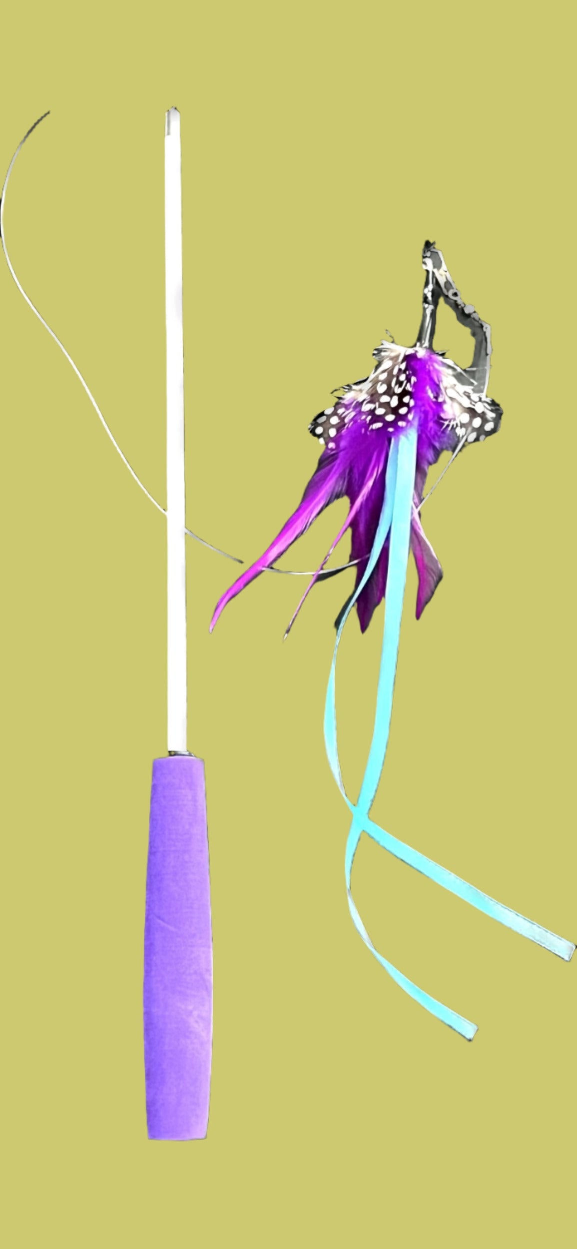 Aryas Favorite 2 pc Teaser Wand 🎣 with feather refill by Mother Of Bengals Wand motherofbengals