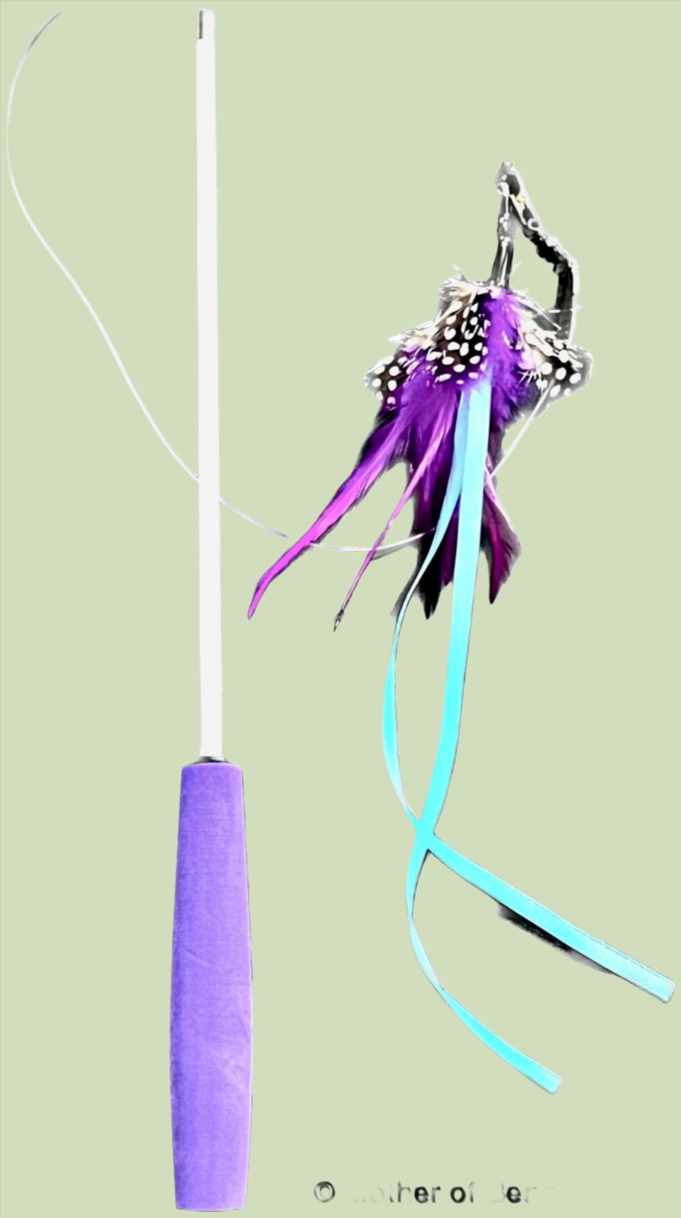 Aryas Favorite 2 pc Teaser Wand 🎣 with feather refill by Mother Of Bengals Wand motherofbengals