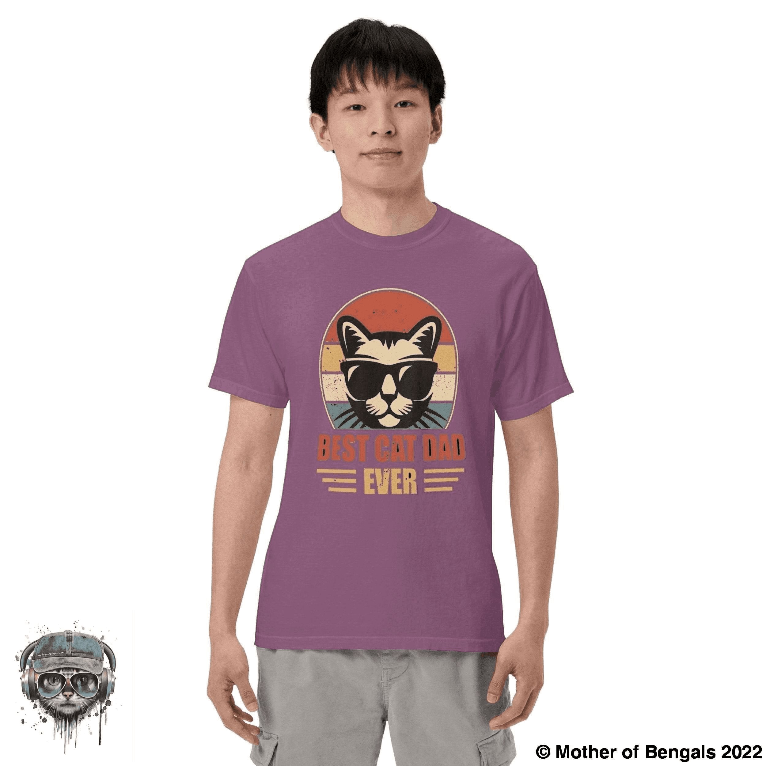 Best Cat Dad Ever T-Shirt Mother of Bengals Berry S