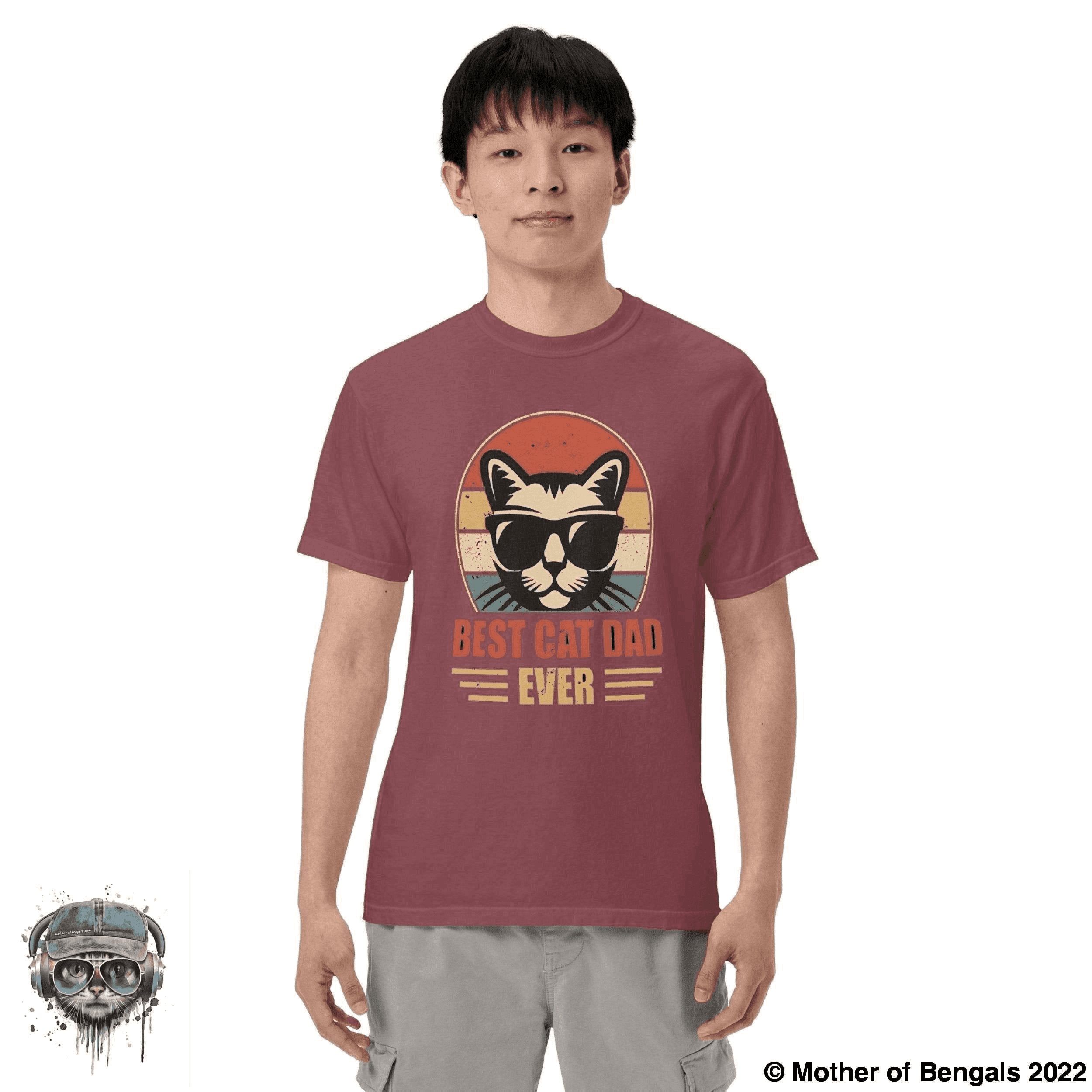 Best Cat Dad Ever T-Shirt Mother of Bengals Brick S