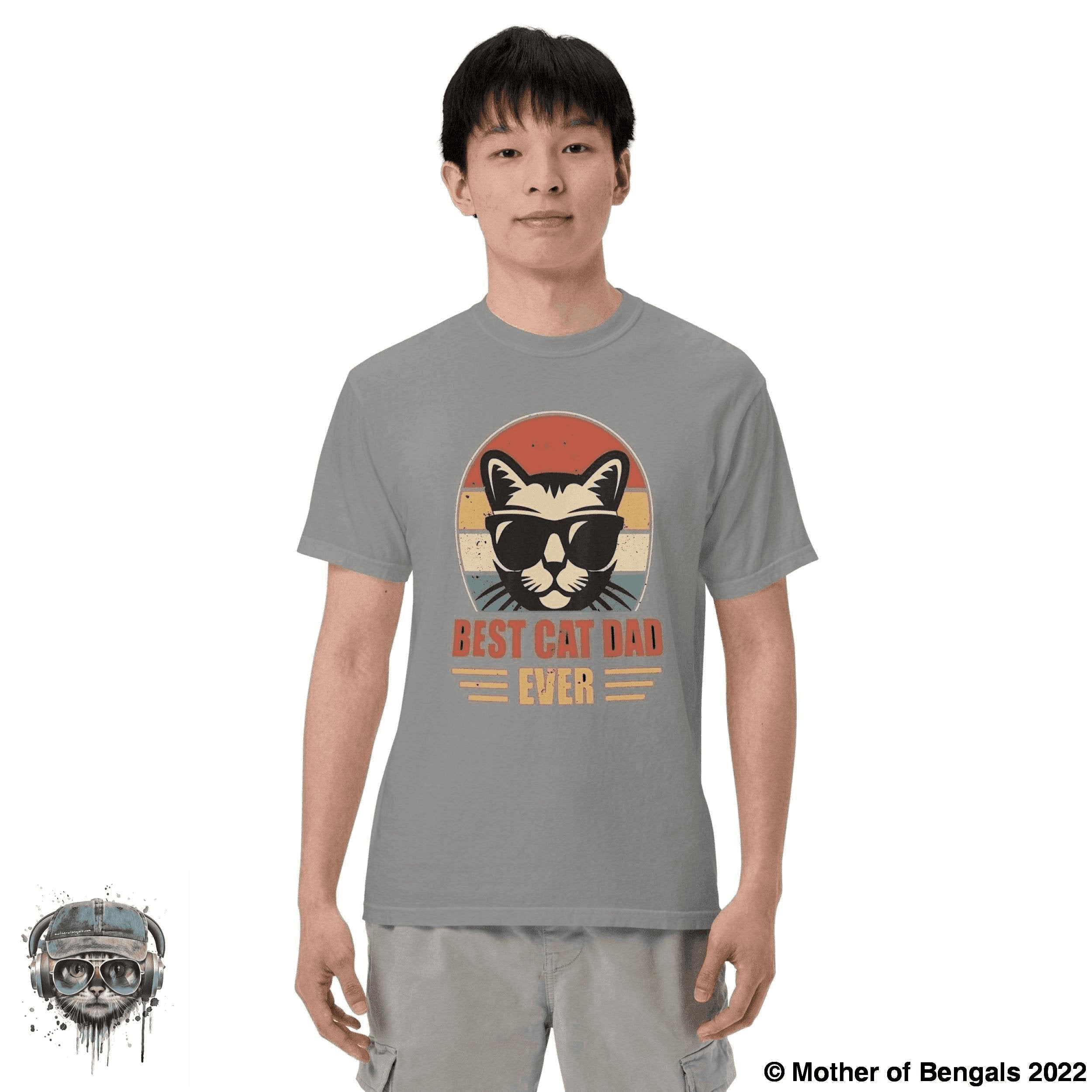 Best Cat Dad Ever T-Shirt Mother of Bengals Grey S