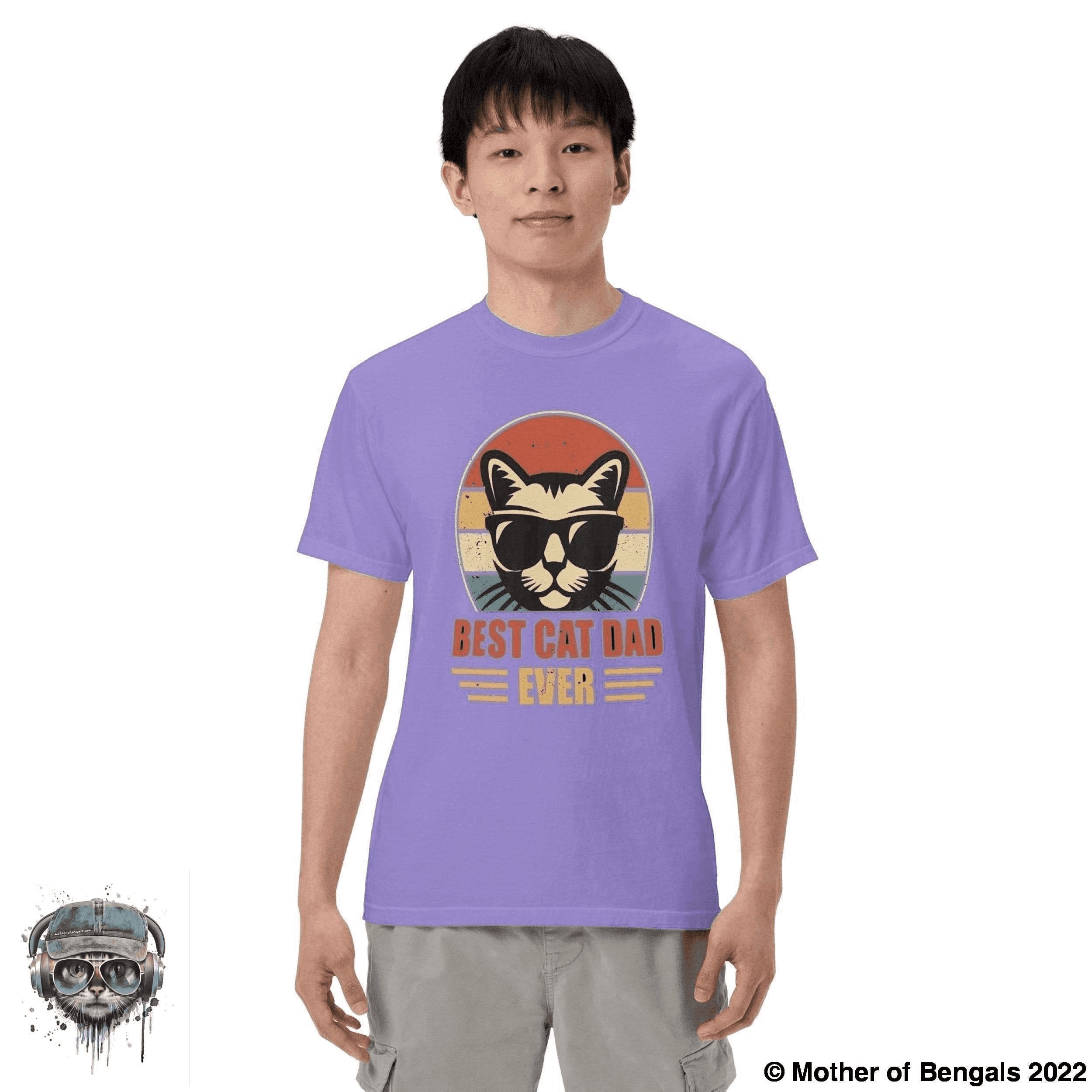 Best Cat Dad Ever T-Shirt Mother of Bengals Violet S