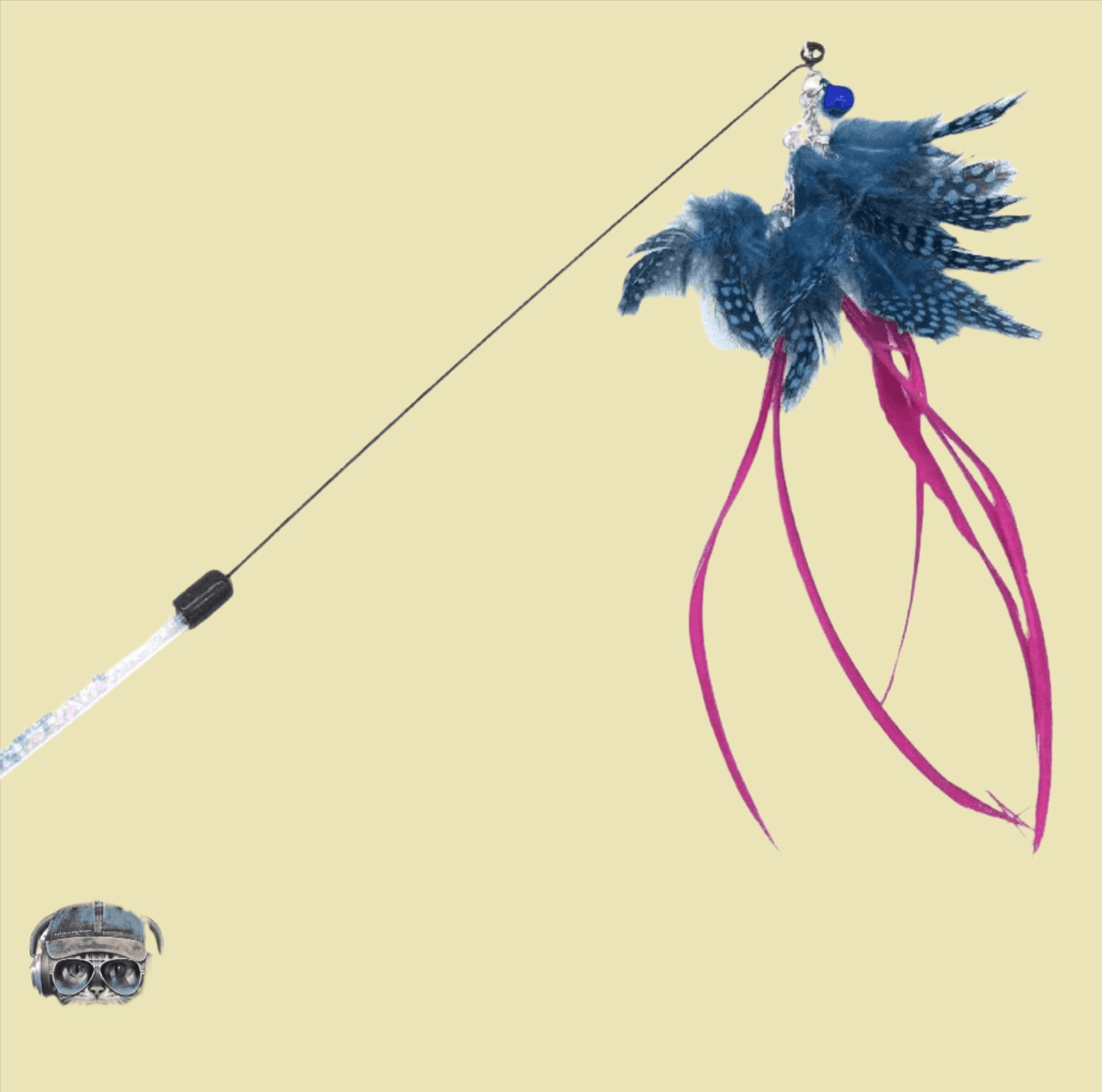 Feather Jellyfish Wand Cat Toy by Mother Of Bengals Wand Mother of Bengals