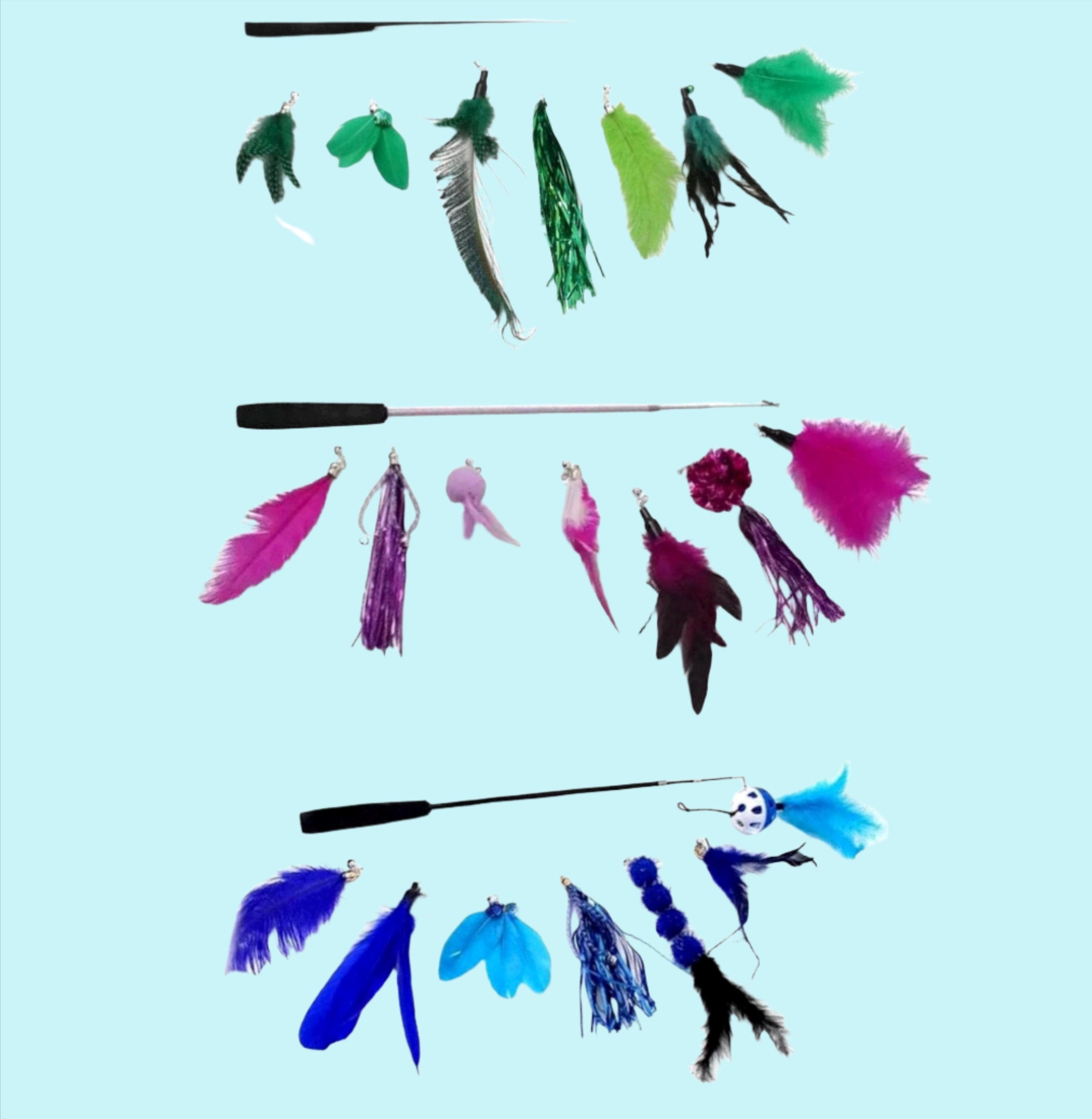 FurPrize! 8 piece Feather & Cat Wand Teaser Set Bundle FurPrize!