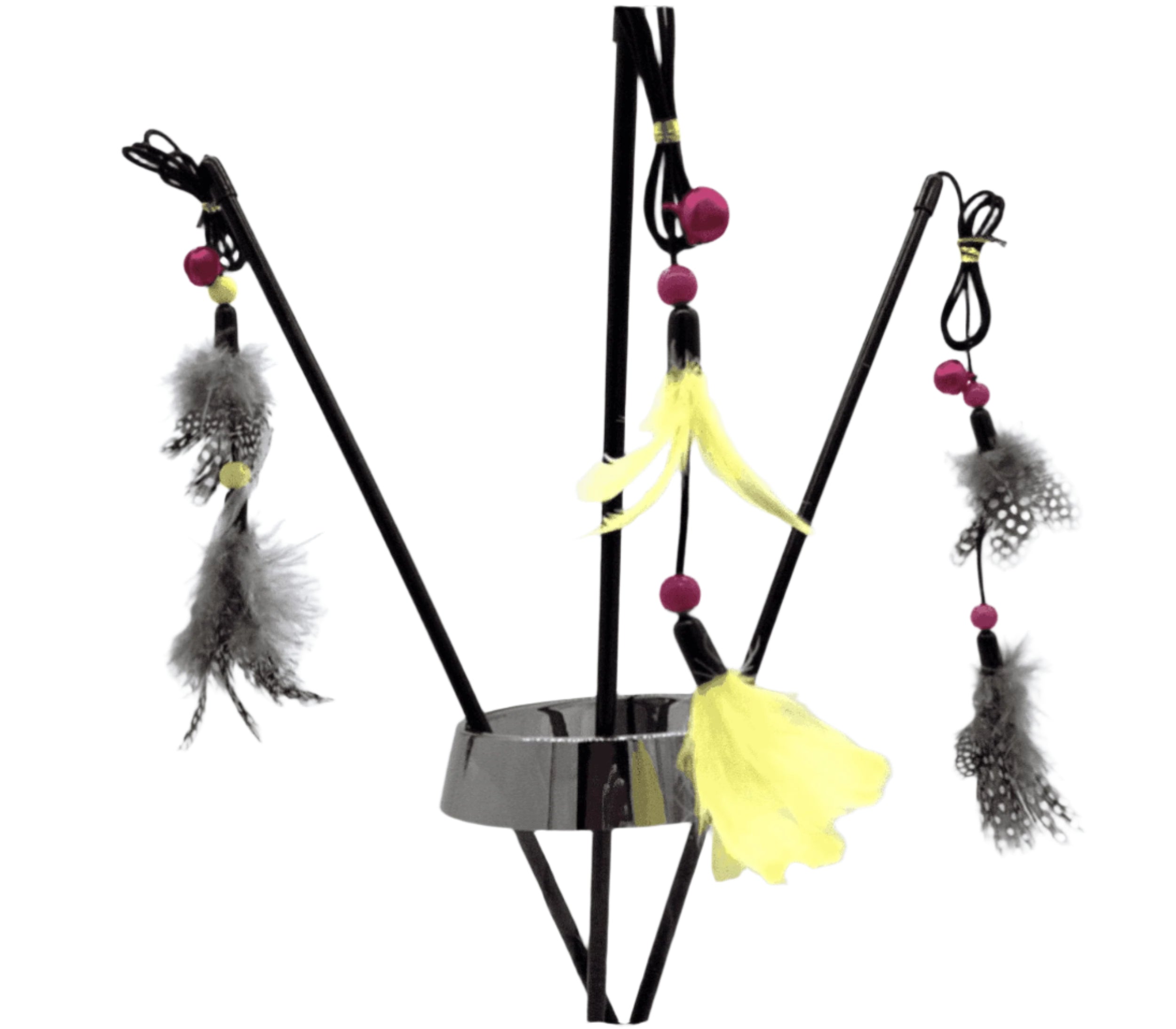 FurPrize! Jingle Jam Spotted Cat Wand Teaser 🔔 Wand FurPrize! Spotted Feather and Pink Bells/Beads