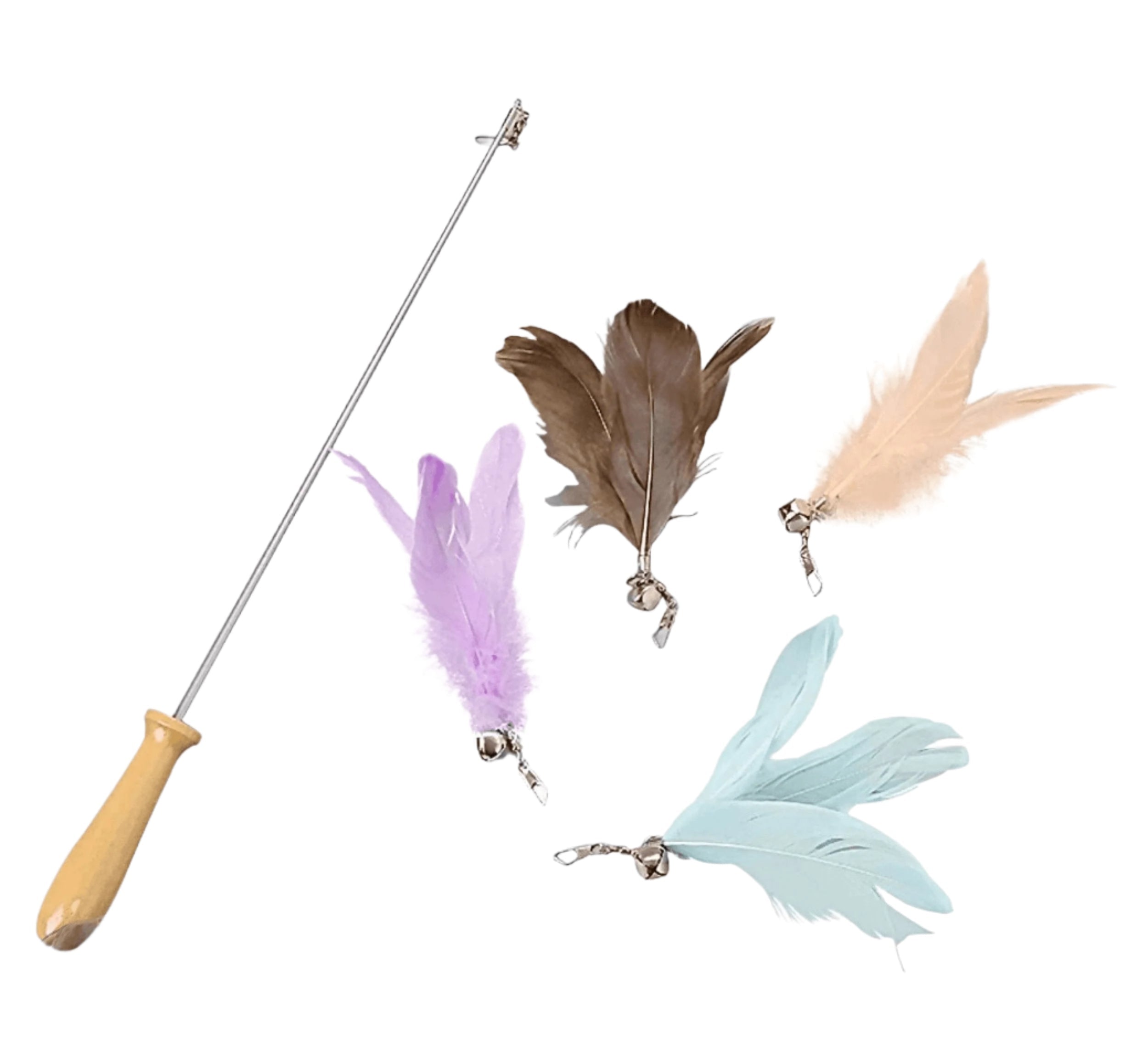 FurPrize! Karmas, Silver Series, 5 pc Teaser Wand 🎣 with feather refill set Wand FurPrize!