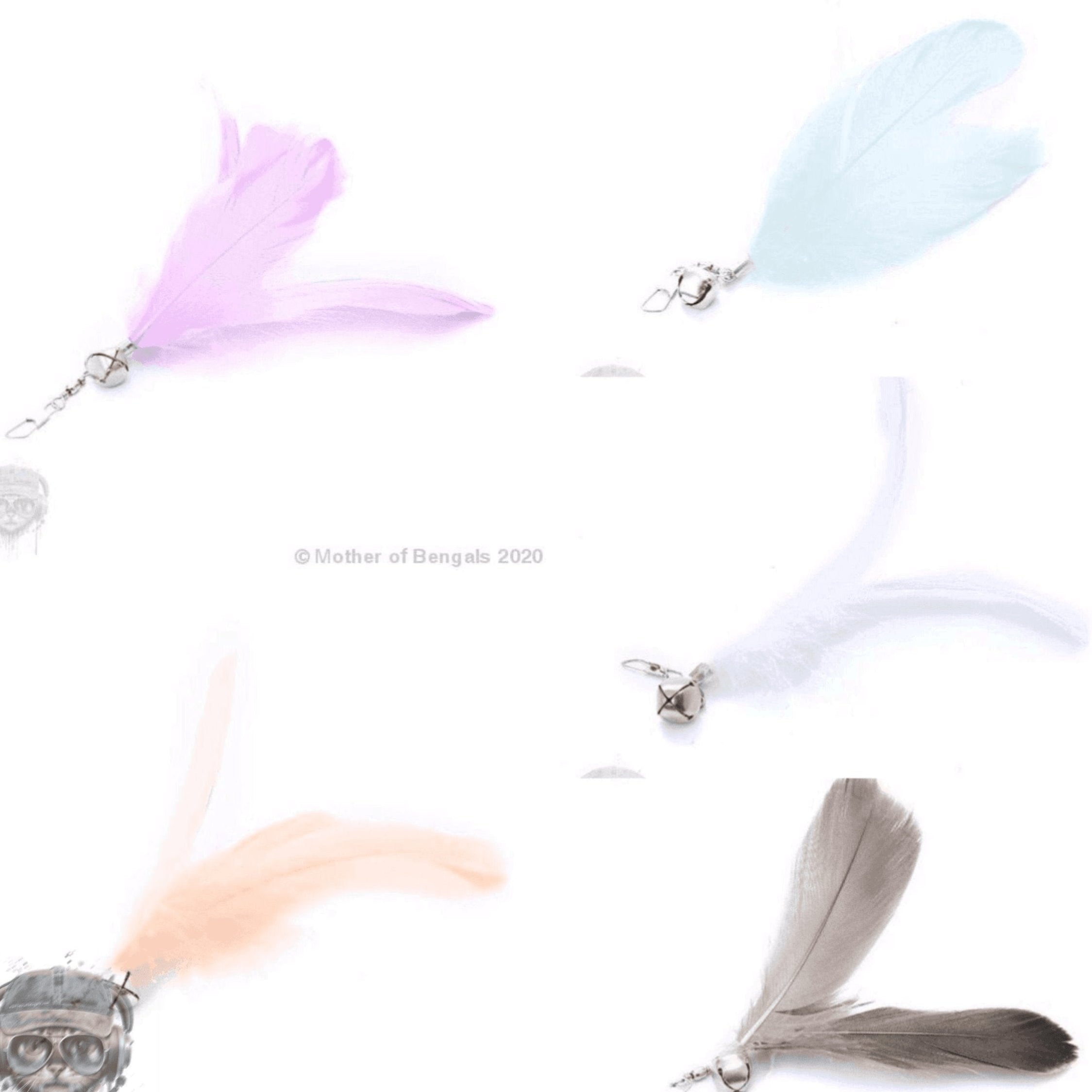 FurPrize! Karmas Silver Series Cat Toy Wand Feather Refill 🥧 Cat Wand Refill FurPrize! 5 pc feather refill set