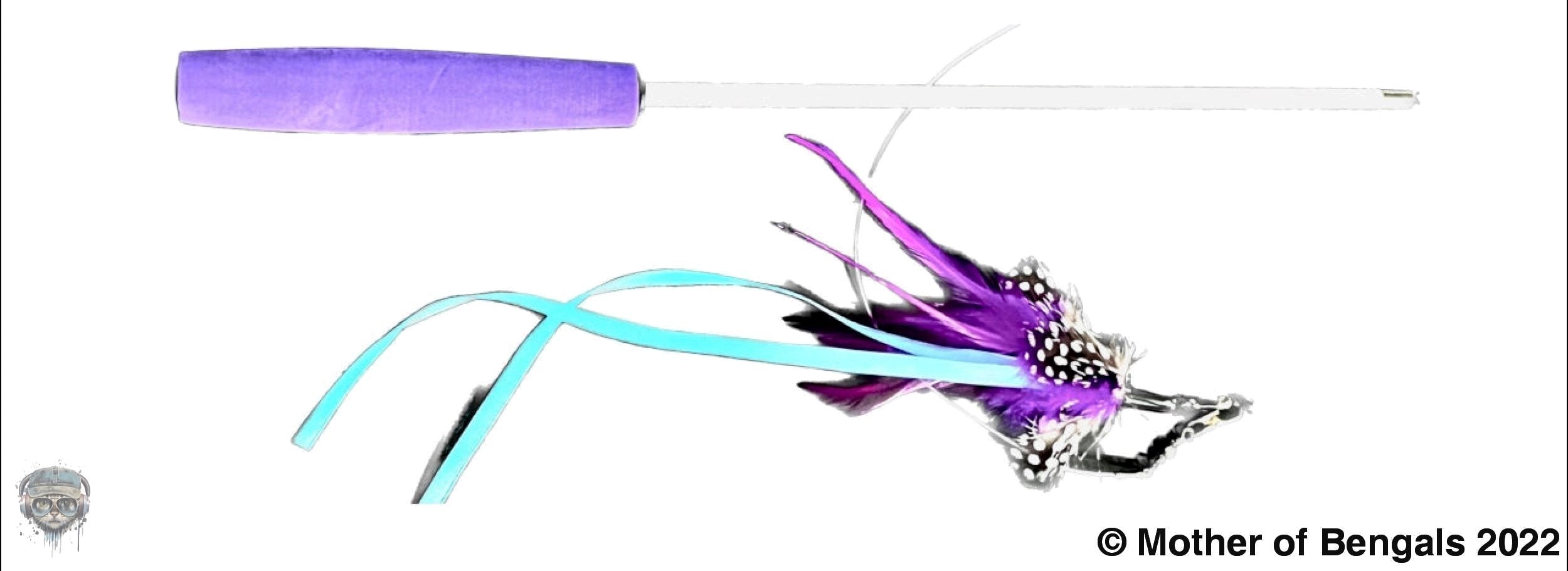 Furprize! Raven Takes Flight, 7 piece Cat Bird Feather & Wand Teaser Set Bundle FurPrize! Wand and 1 Refill