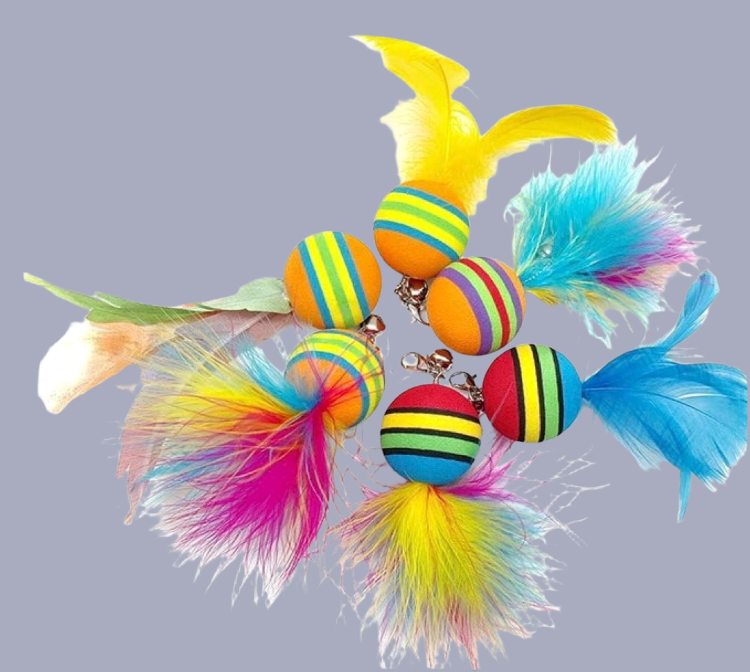 FurPrize! Striped Get Bounced Ball Feather Wand Refill Cat Wand Refill FurPrize!