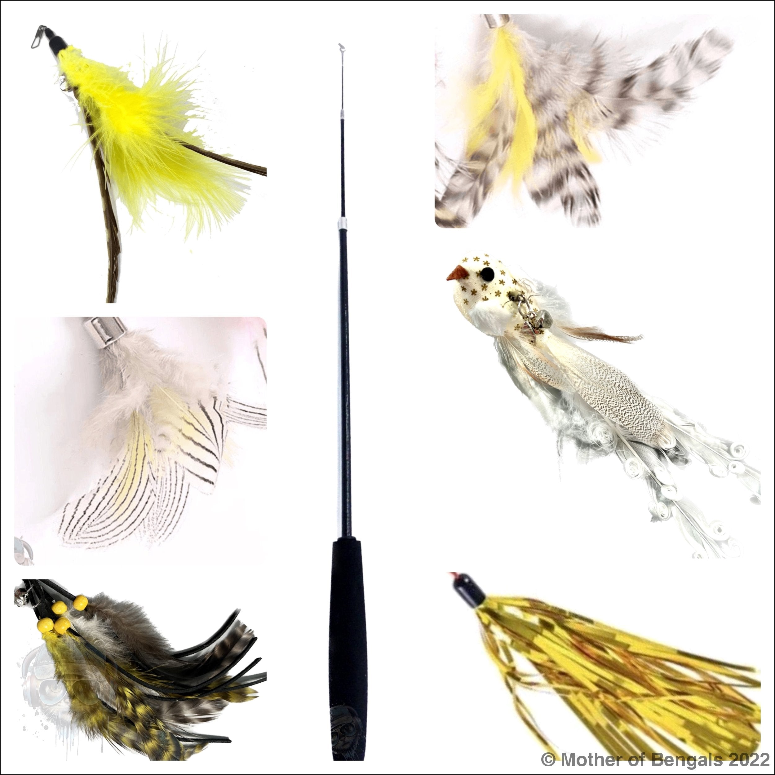 Furprize! Sunny Day, 7 pc Cat Wand Teaser Set🦁 Bundle FurPrize! Wand & Refills, 7 pc