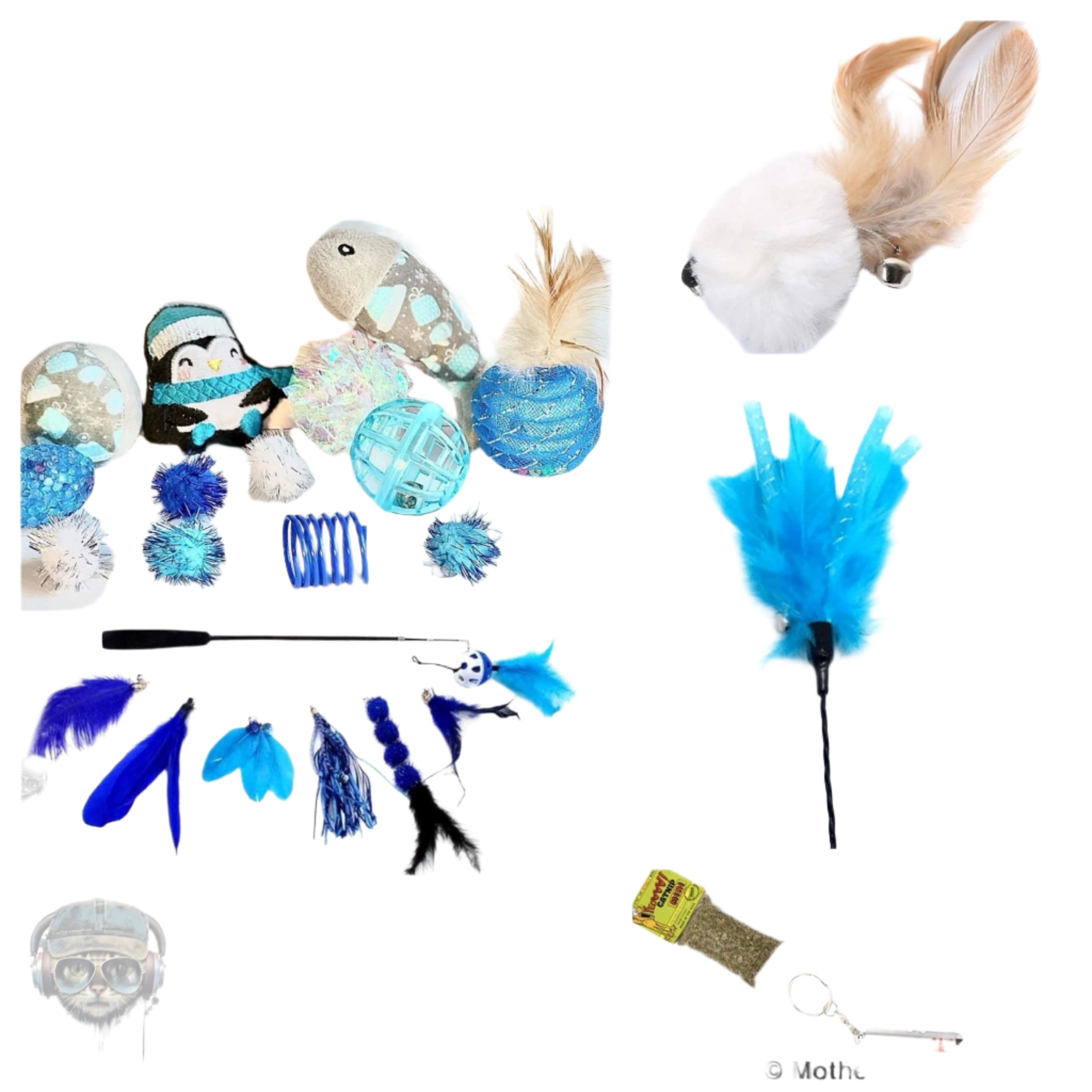 FurPrize! Holiday Penguin Mini Cat Toy Gift Box Cat Toy Mother of Bengals