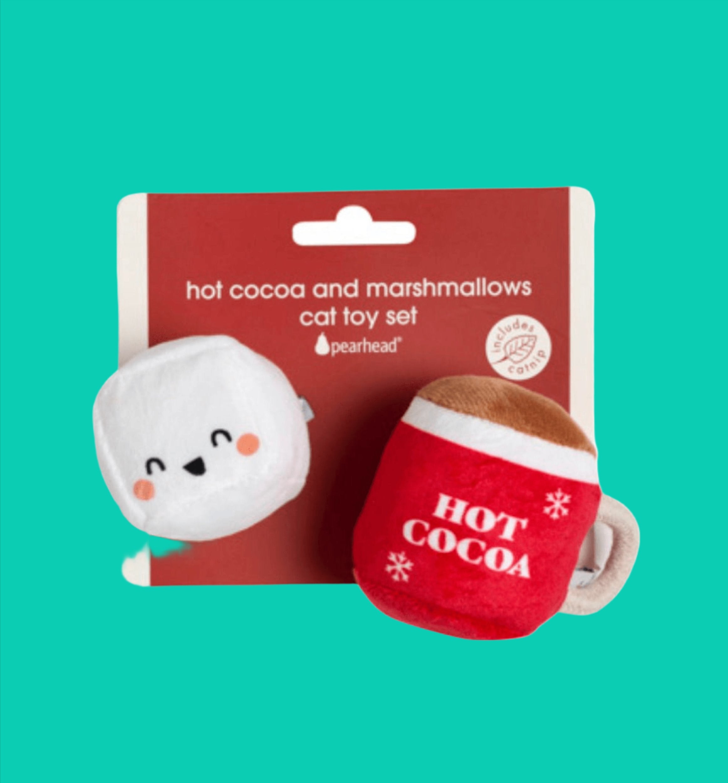 Hot Cocoa and Marshmallow Catnip Toy By Pearhead Pearhead