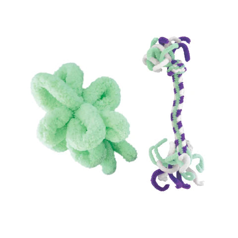 KONG CAT ACTIVE ROPE 2-PACK MINT & PURPLE Cat Toy Kong