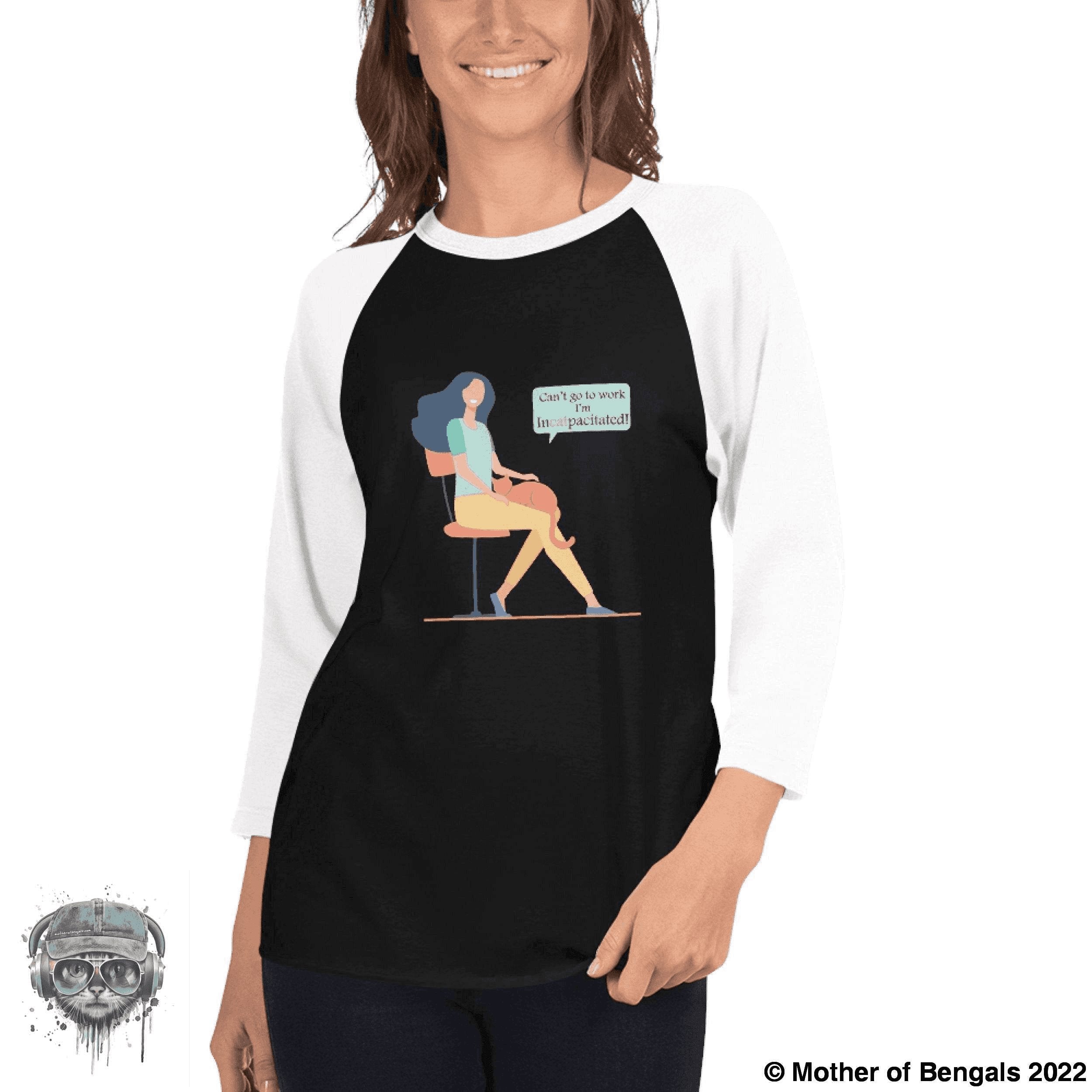 Incatpacitated 3/4 sleeve raglan shirt T-shirt FurPrize! Black/White XS