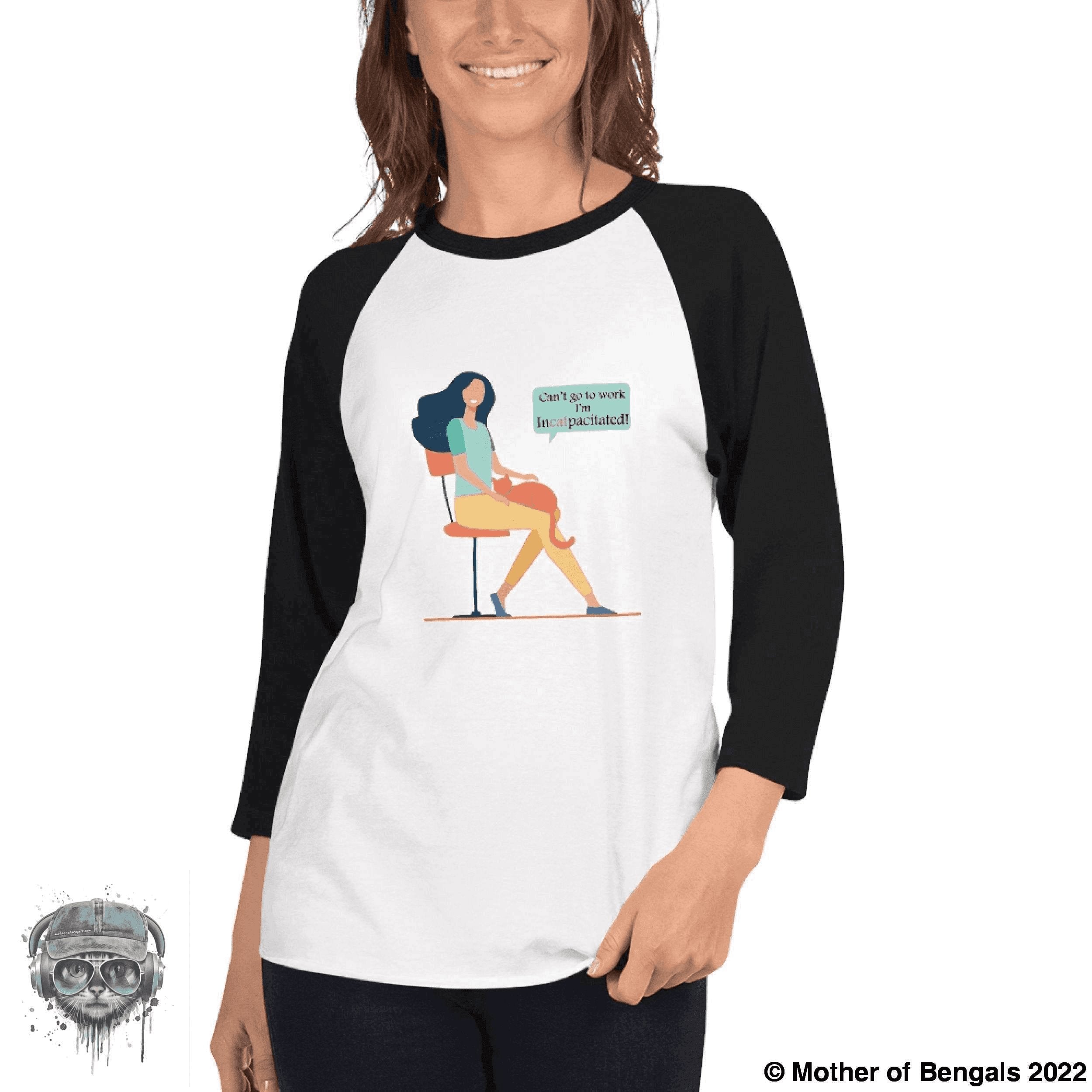 Incatpacitated 3/4 sleeve raglan shirt T-shirt FurPrize! White/Black XS