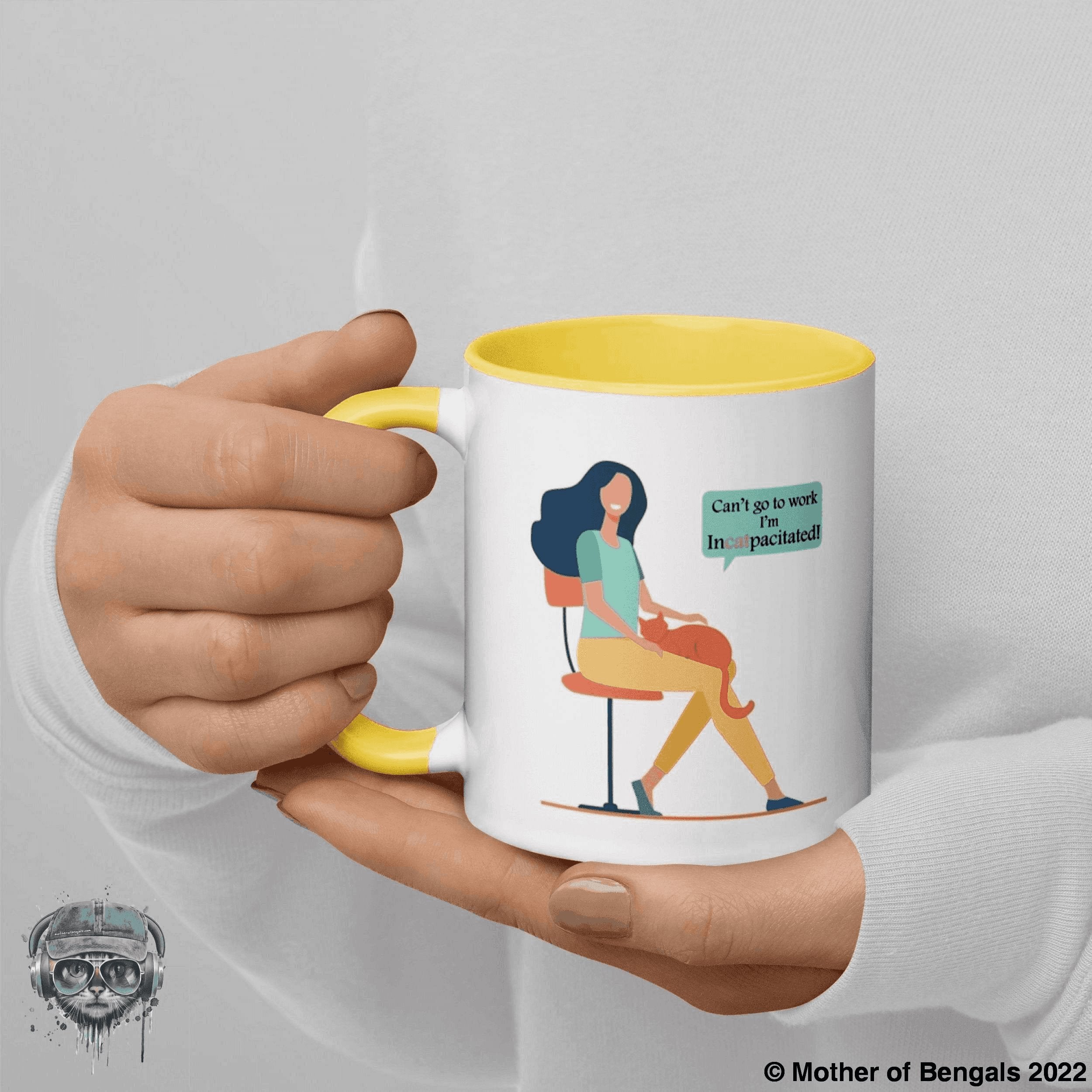 Incatpacitated Cat Mug Mugs FurPrize! Yellow