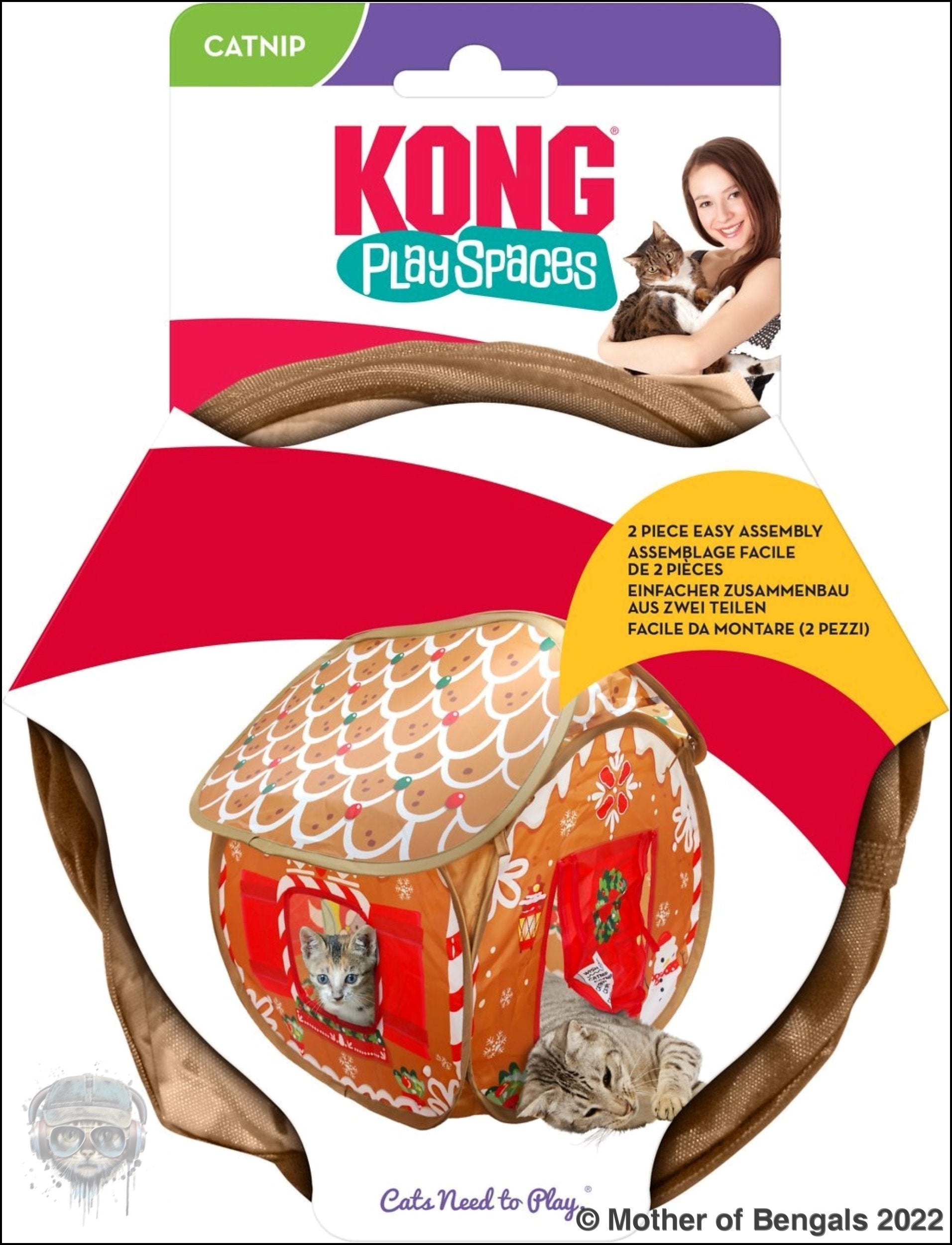 Kong Play Spaces Holiday Gingerbread Cat House Cat Toy Kong