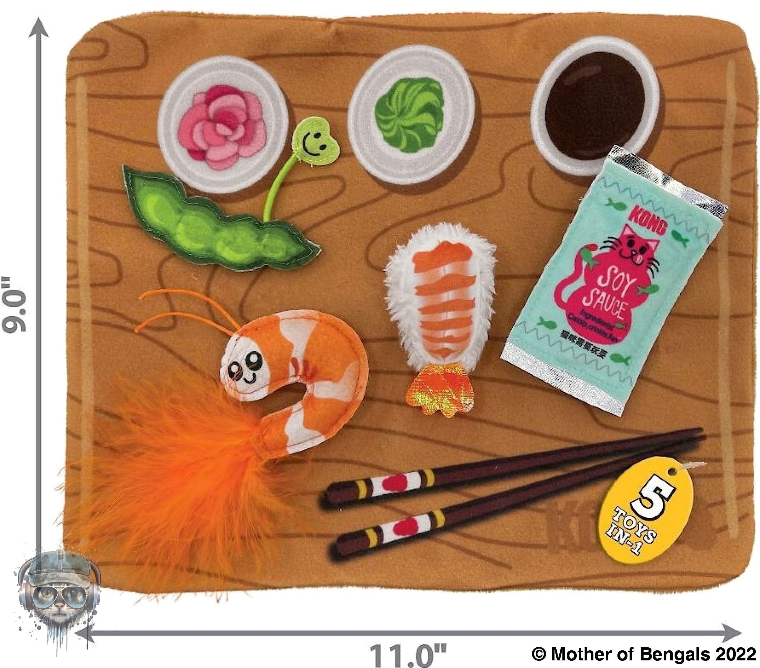 Kong Pull-A-Partz Sushi Catnip Cat Toy Cat Toy Kong