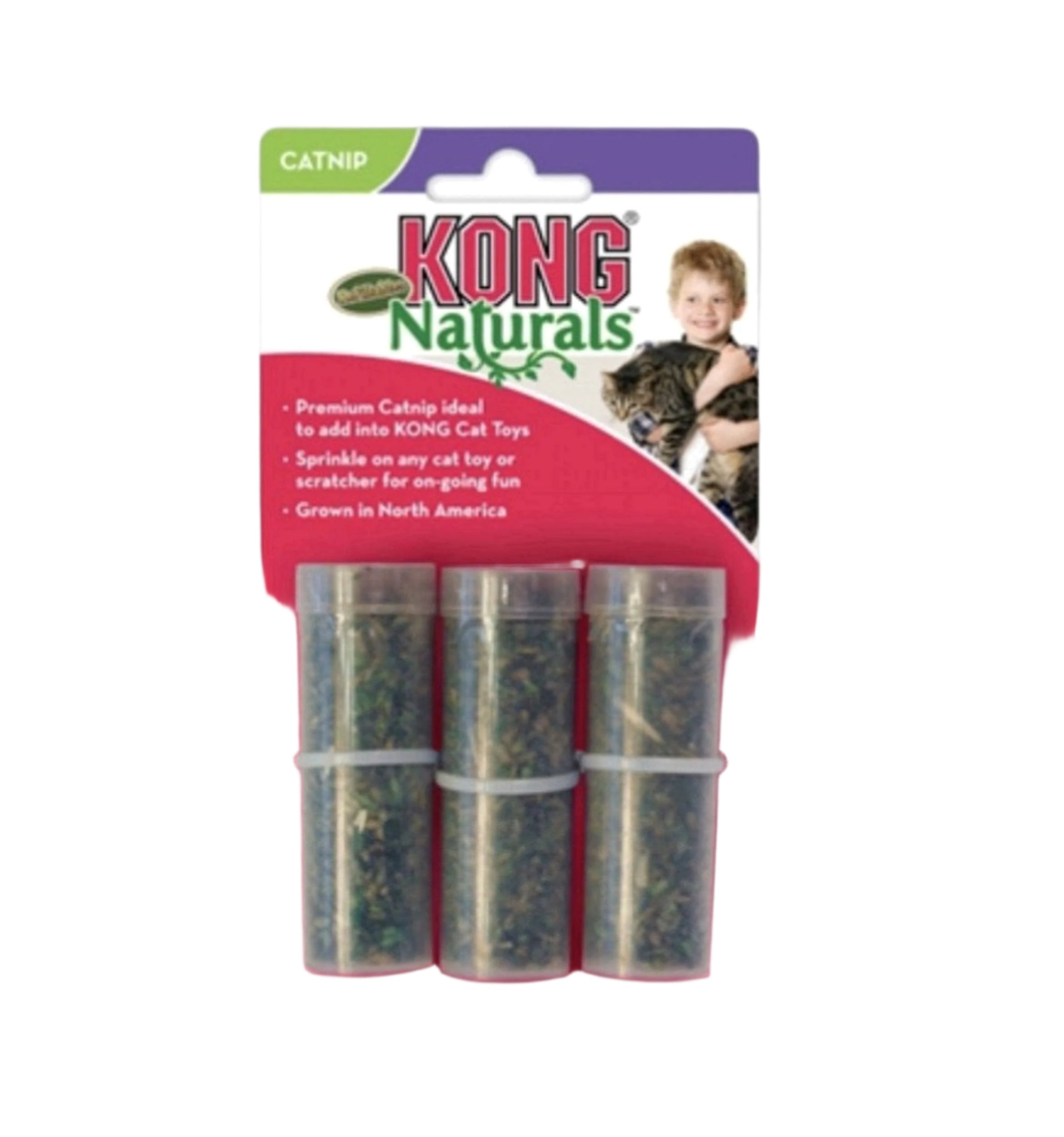 KONG® Naturals Premium Catnip Tube, 3 Pack Cat Toy Kong