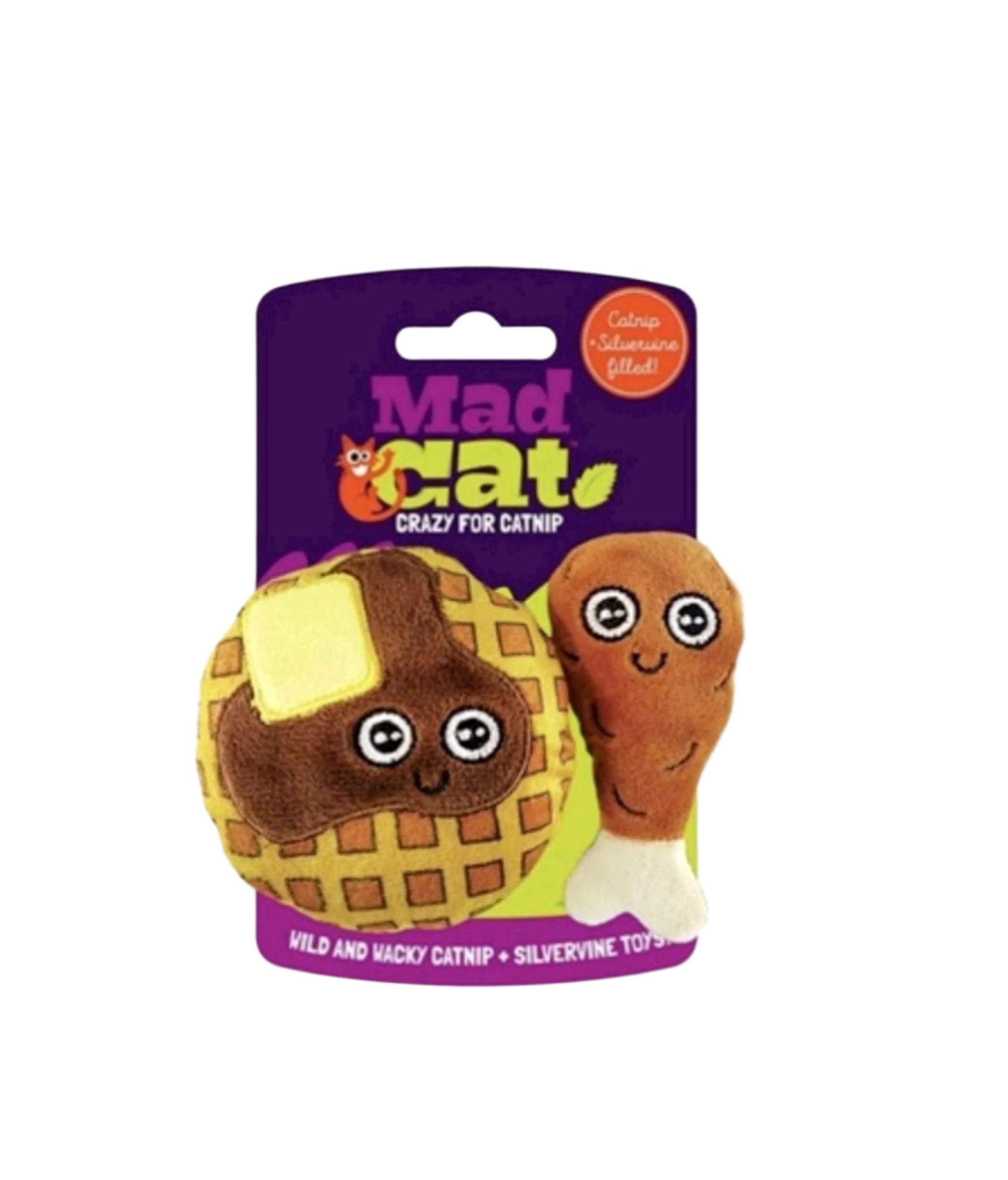 Mad Cat® Chicken and Waffles Twin Pack CAT TOY w/Catnip Cat Toy Mad Cat