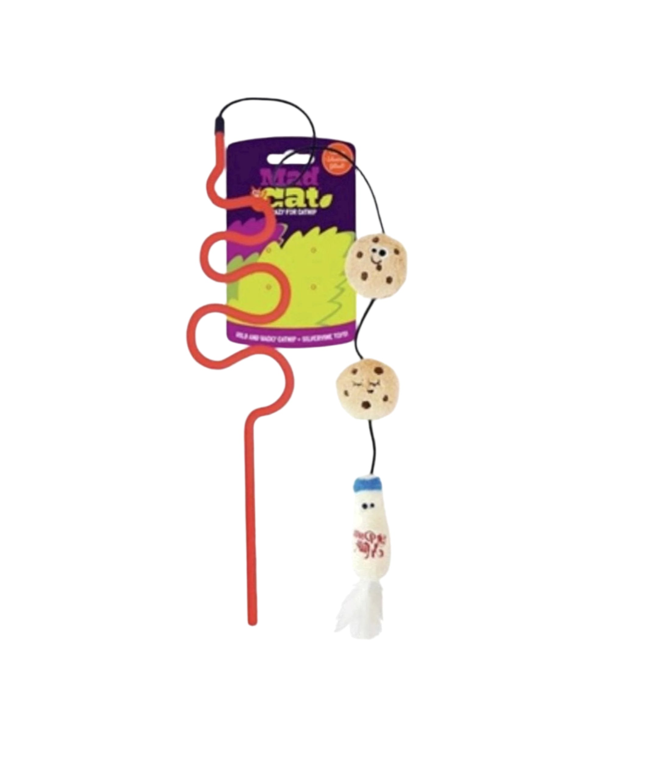 Mad Cat® Cookies and Milk Wand CAT TOY w/Catnip Mad Cat