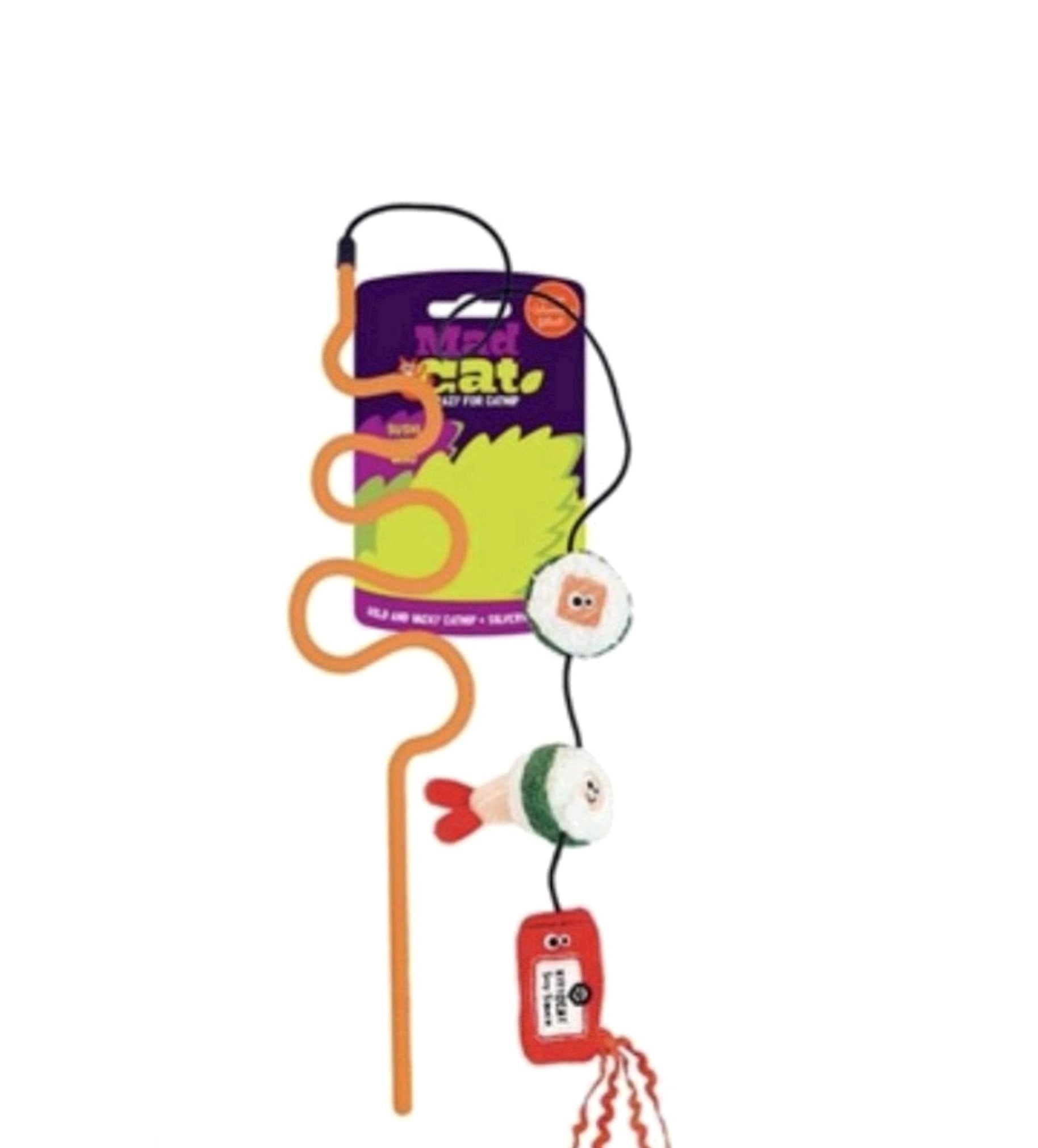 Mad Cat® Sushi Swatter Wand CAT TOY w/Catnip Mad Cat