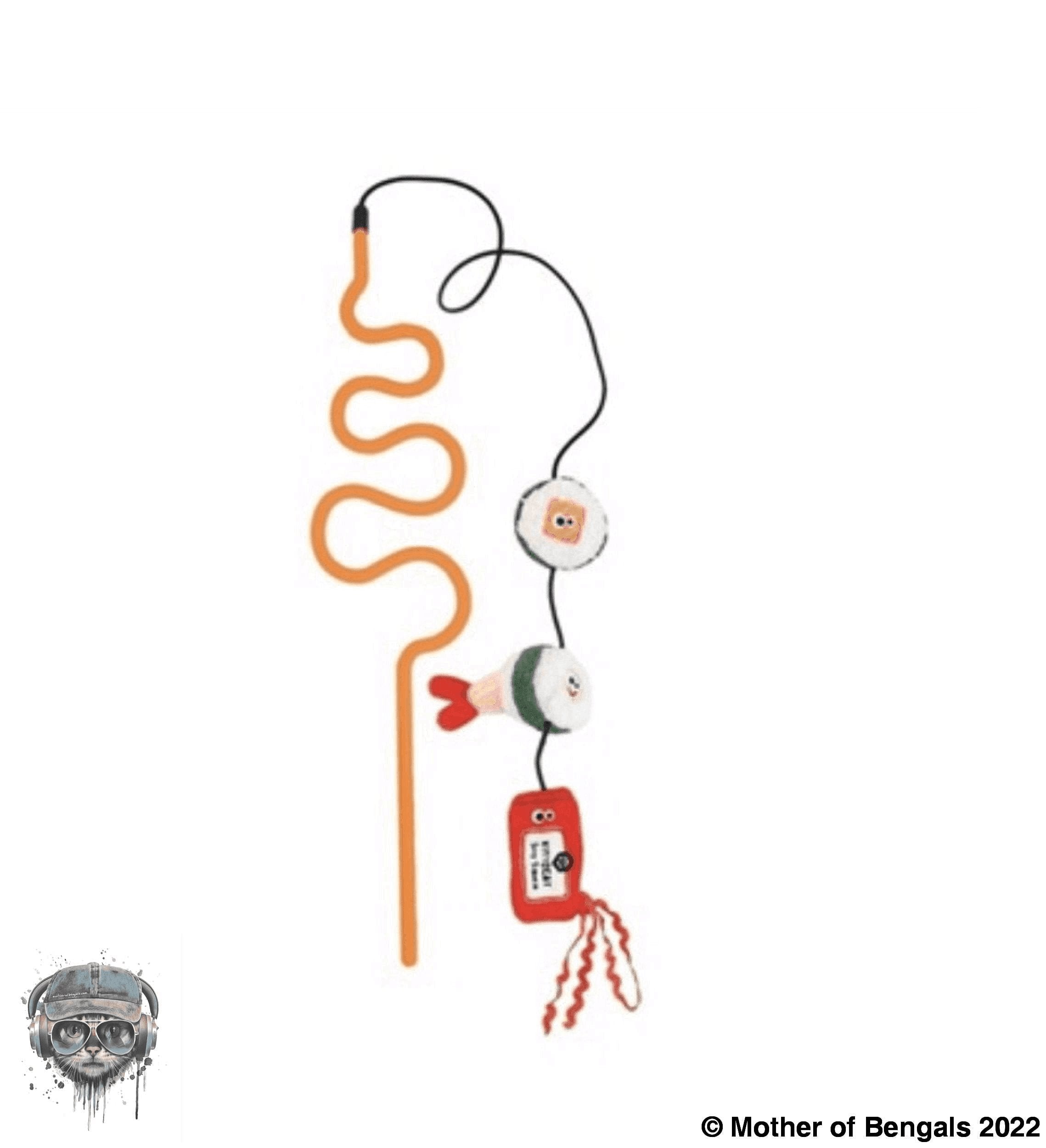 Mad Cat® Sushi Swatter Wand CAT TOY w/Catnip Mad Cat