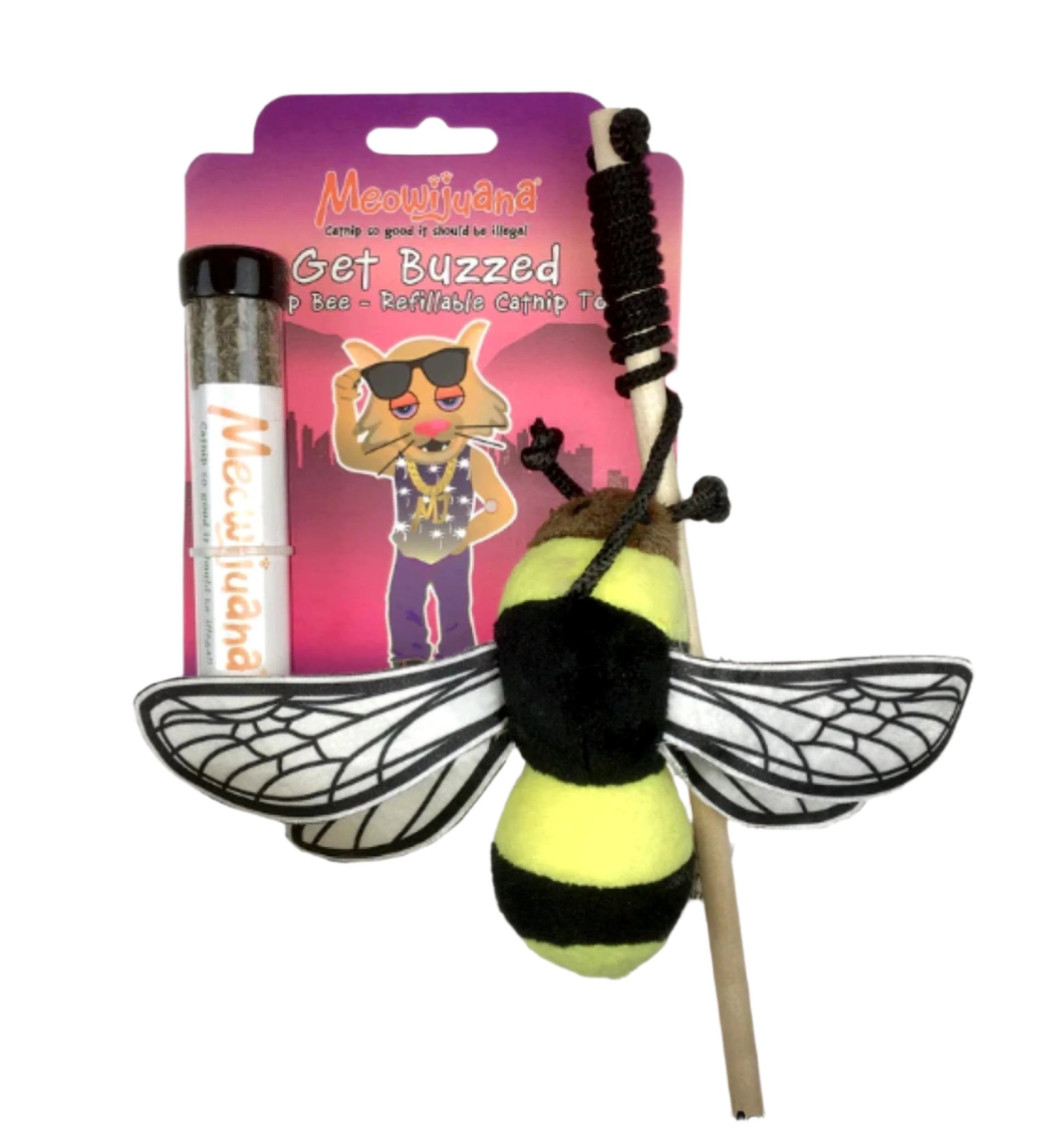 Meowijuana Get Buzzed Refillable Bee Cat Toy Catnip toy Meowijuana