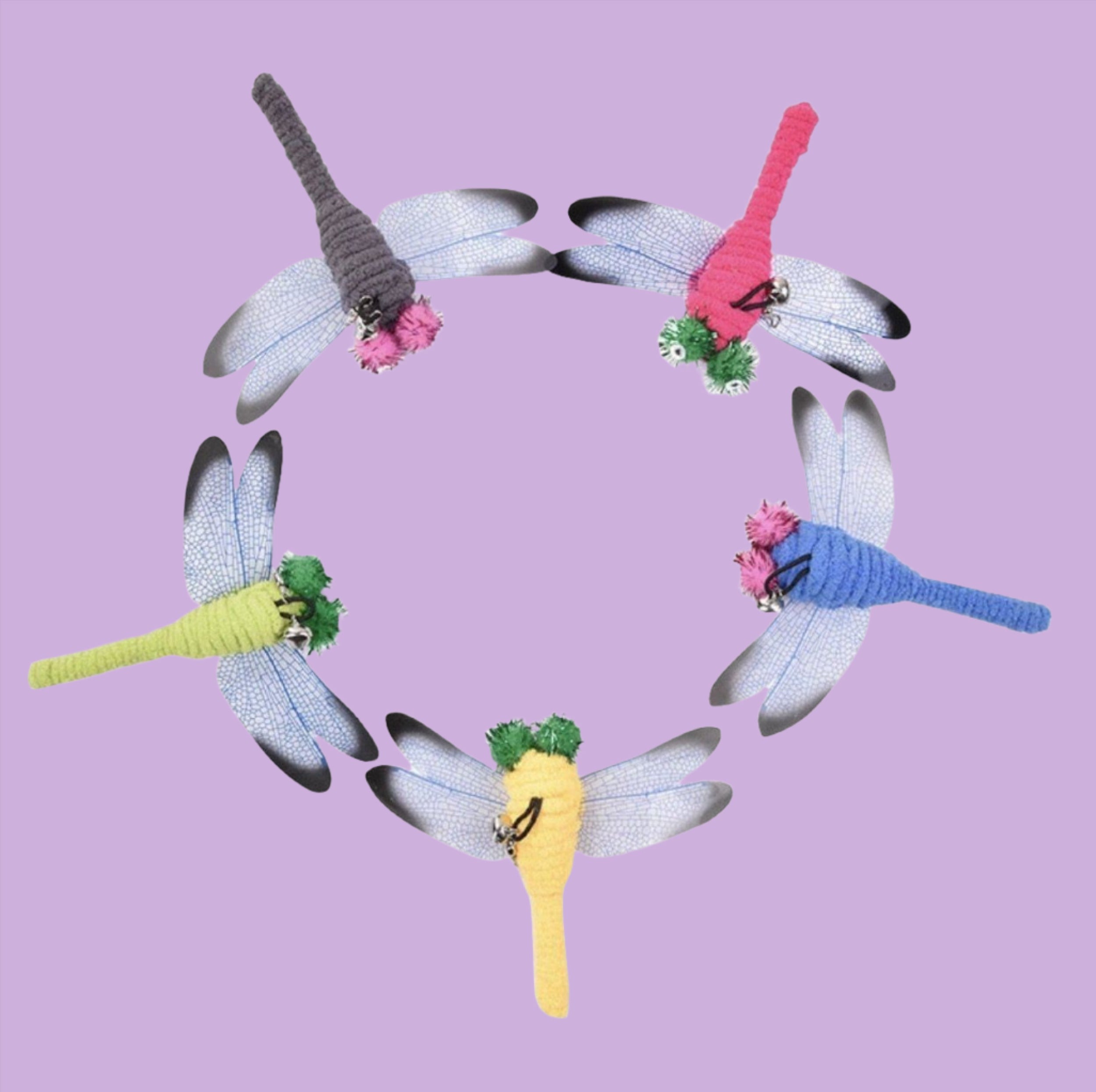 Mother Of Bengals, Catch Me In Flight Dragonfly, Cat Toy Wand Refill Refill Mother of Bengals Grey
